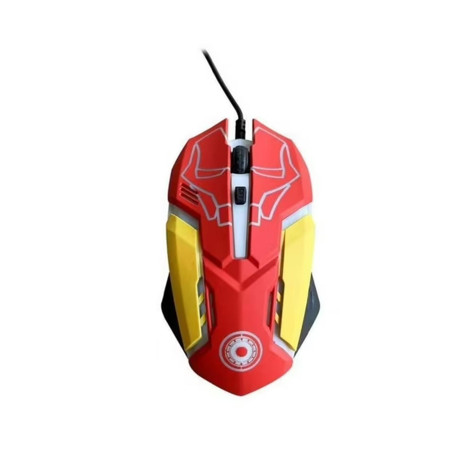 Kit Gamer Teclado Mouse Audifonos Iron Man Infantil-2
