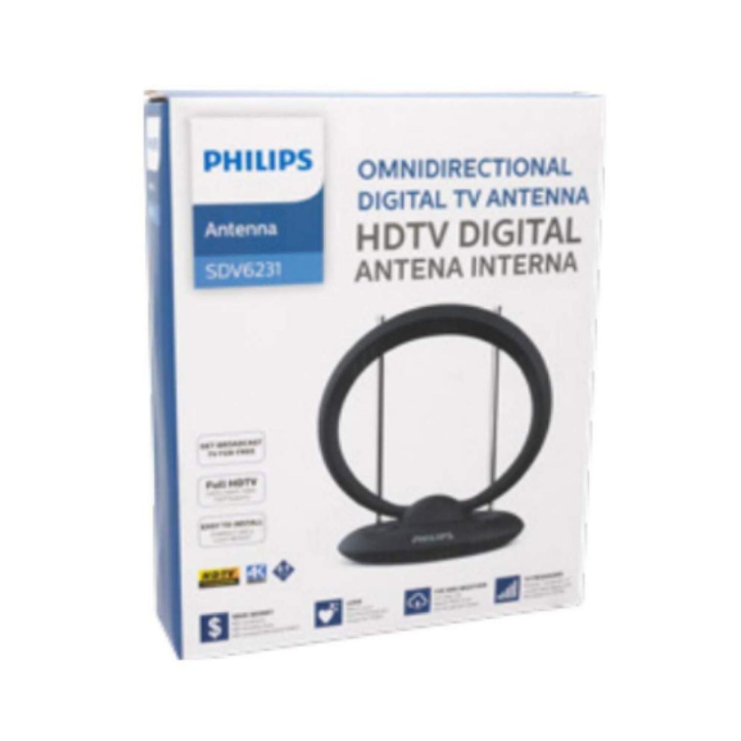 Antena Para TV Interioir HDTV 2 Antenas Circular SDV6231 Philips-2
