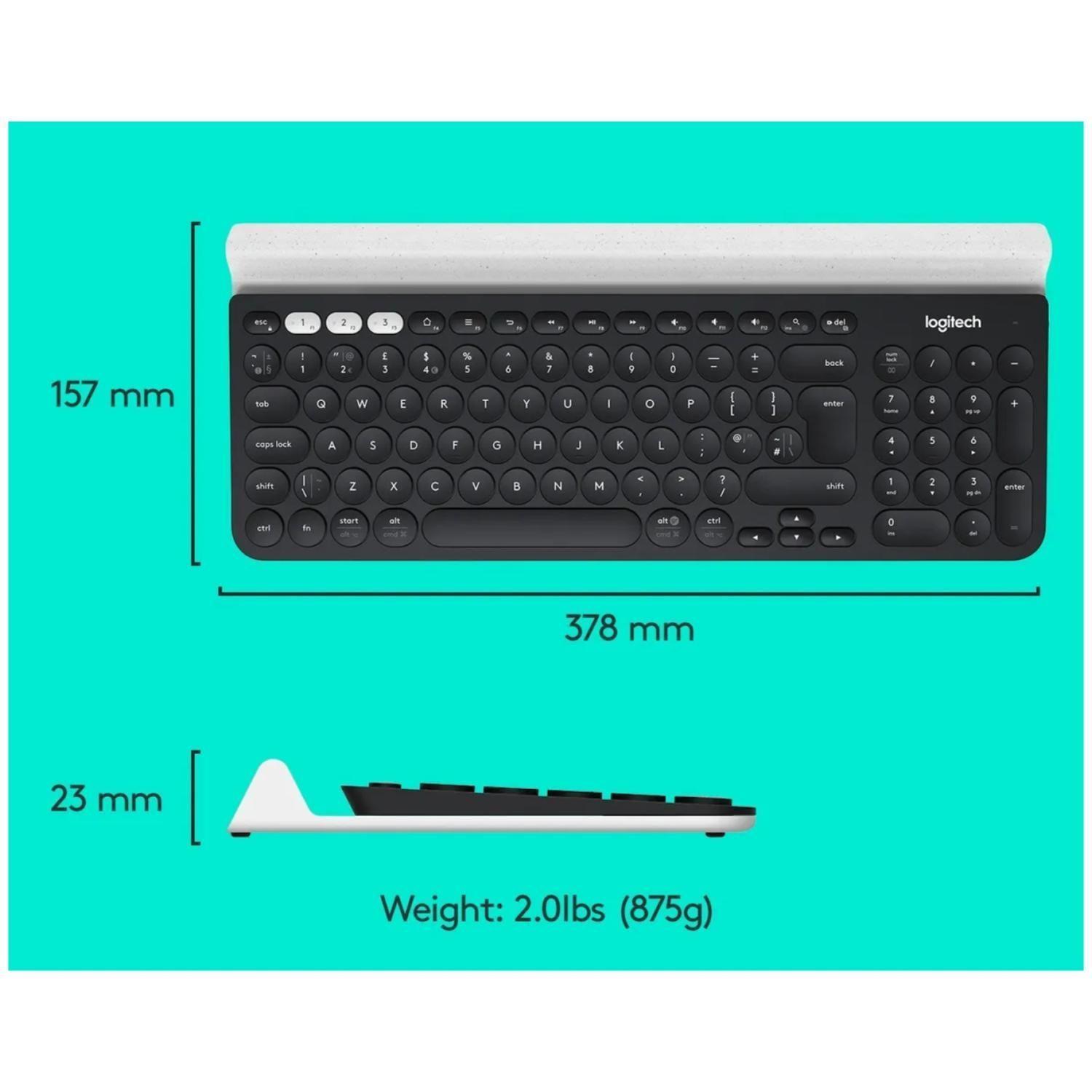 Teclado Inalambrico USB BT Multidispositivo Negro K780-5