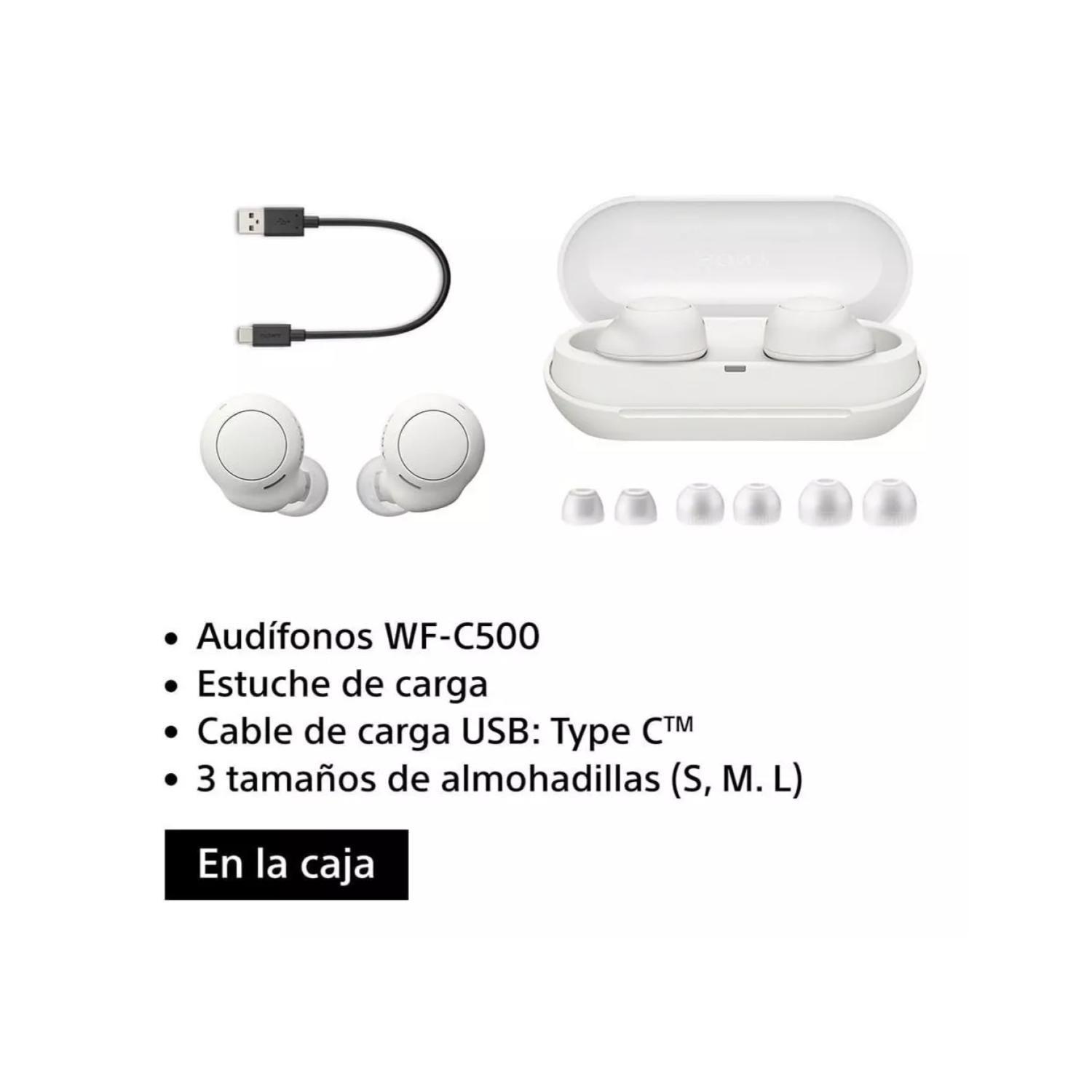 Audifonos Bluetooth TWS IPX4 10H InEar Blanco WF-C500-3