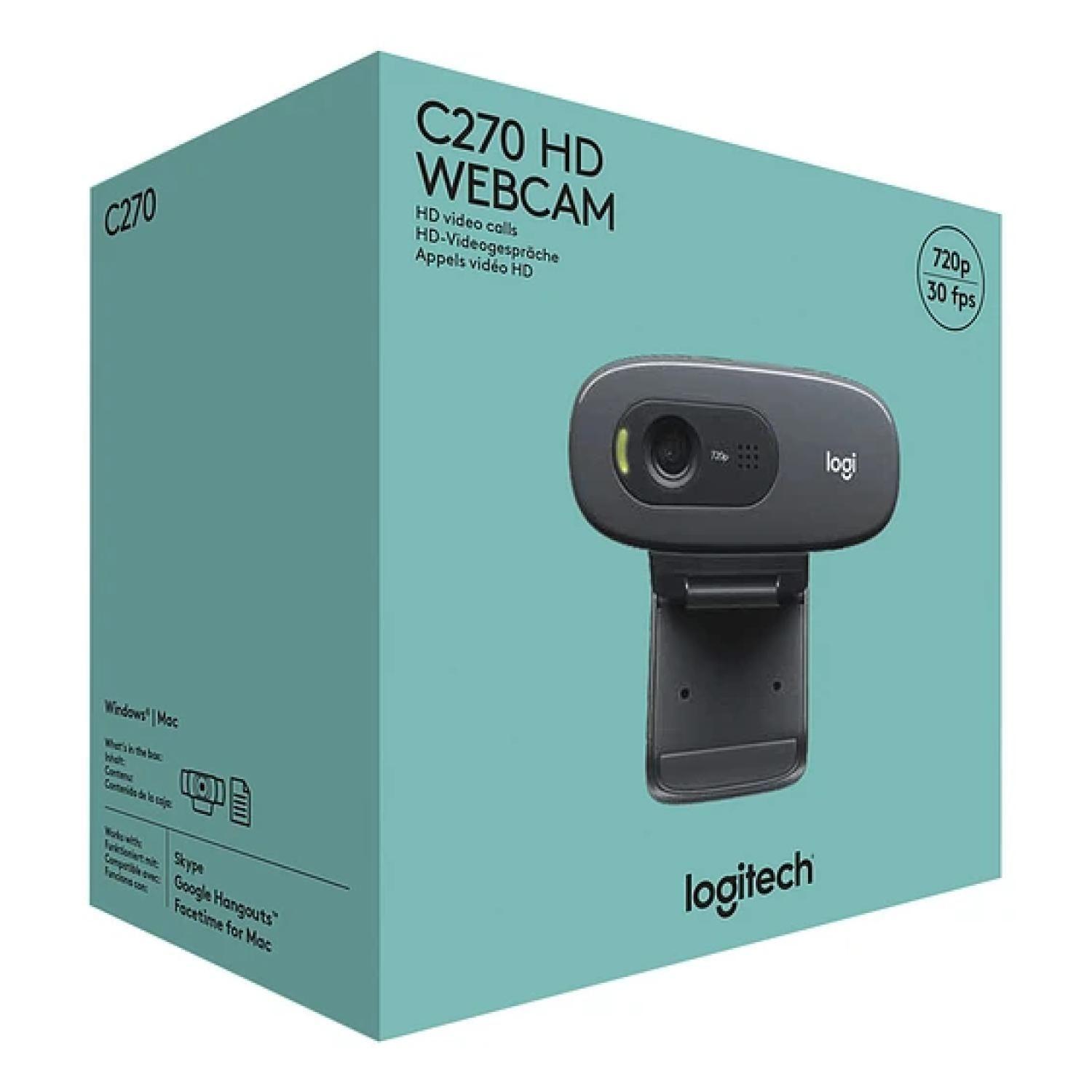 Camara Web Webcam HD 720P USB Negro C270 Logitech-2