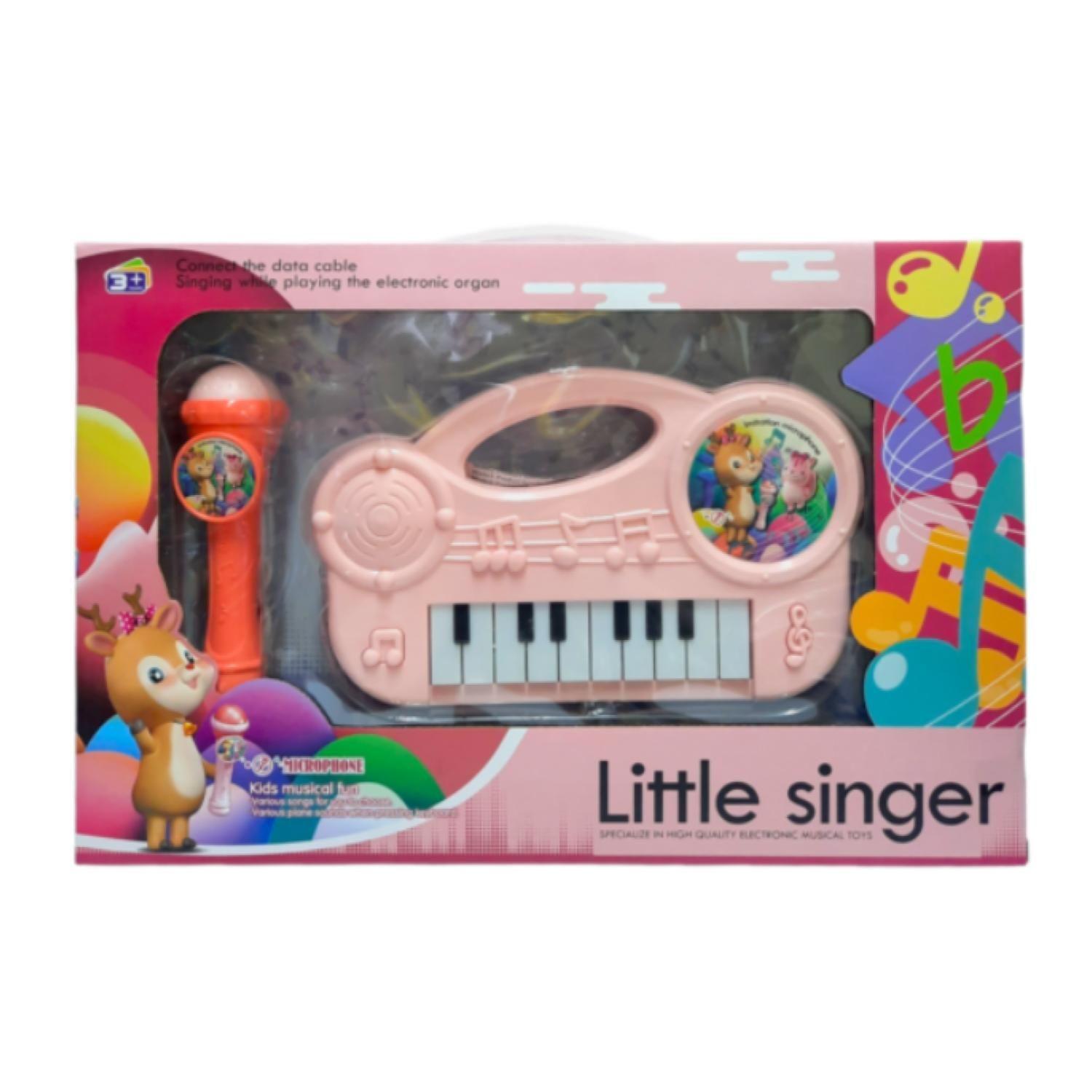 Juguete Piano Teclado Musical Con 16 Teclas Sonidos Rosado-2