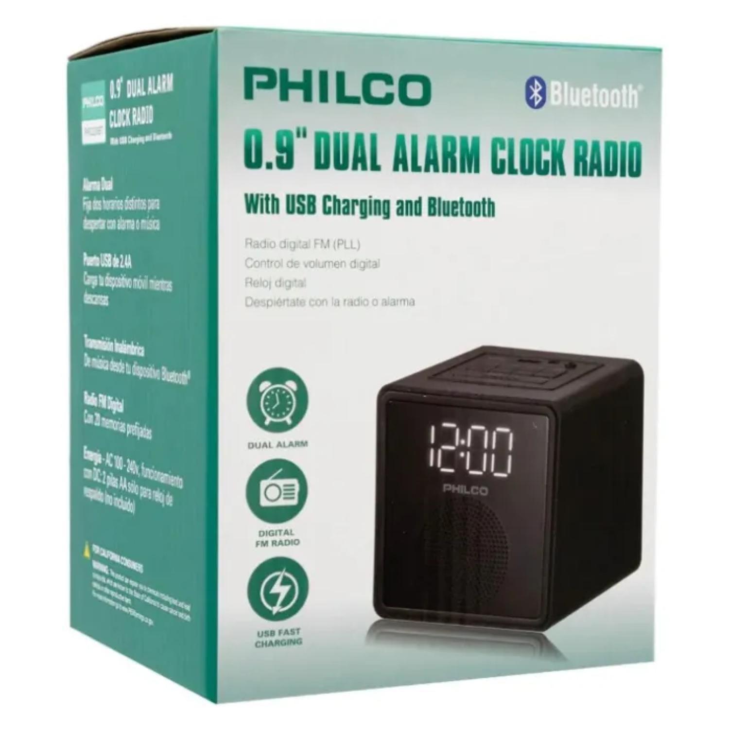 Radio Fm Reloj LED Bluetooth Alarma Negro PAR3206BT-2