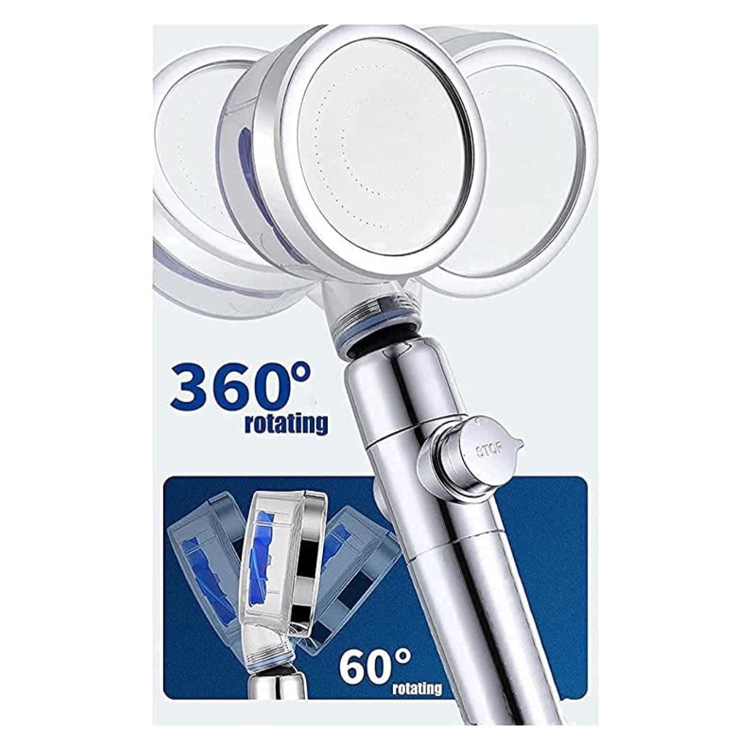 Cabezal Ducha Spa Alta Presion Turbina Espiral Acero Inox-3