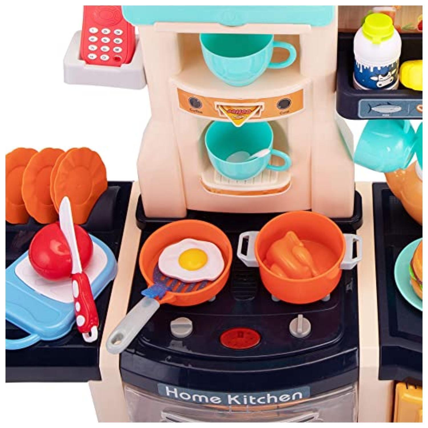 Juguete Set Cocina 65 Piezas Luz Sonido Azul Infantil 100Cm-2
