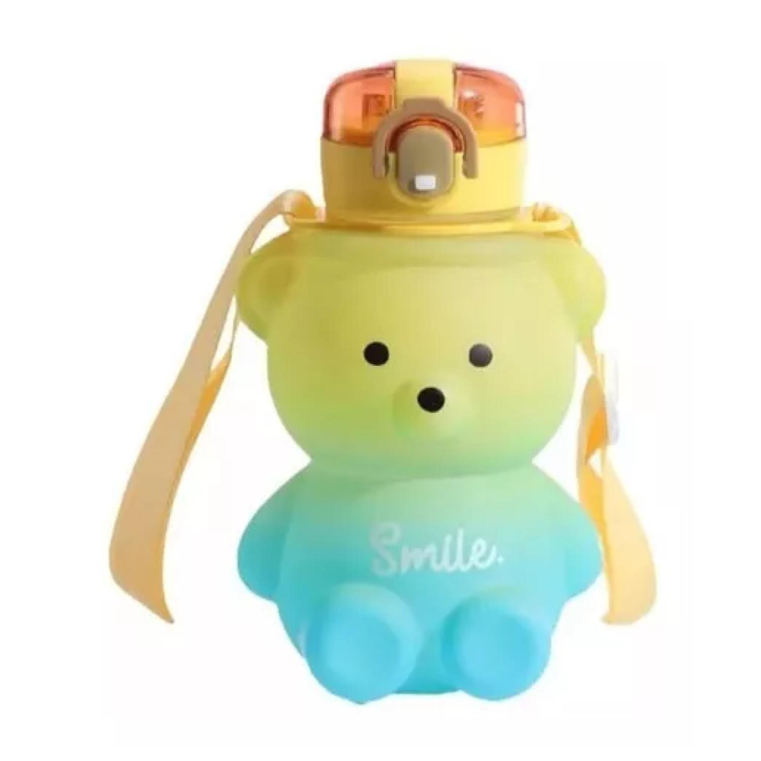 Botella De Agua Motivacional Coquette 800ml Oso Termo Amarillo-0
