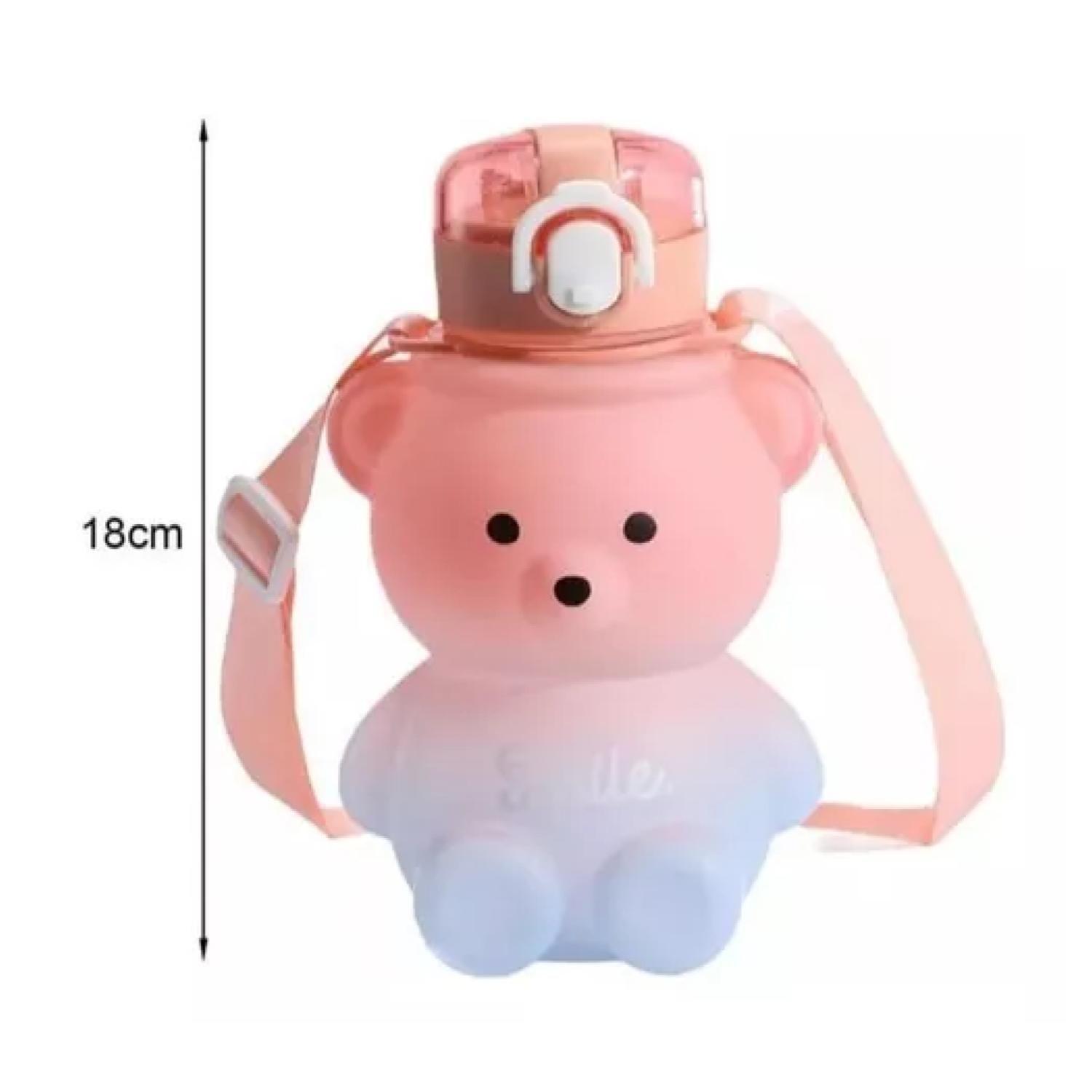 Botella De Agua Motivacional Coquette 800ml Oso Termo Amarillo-3