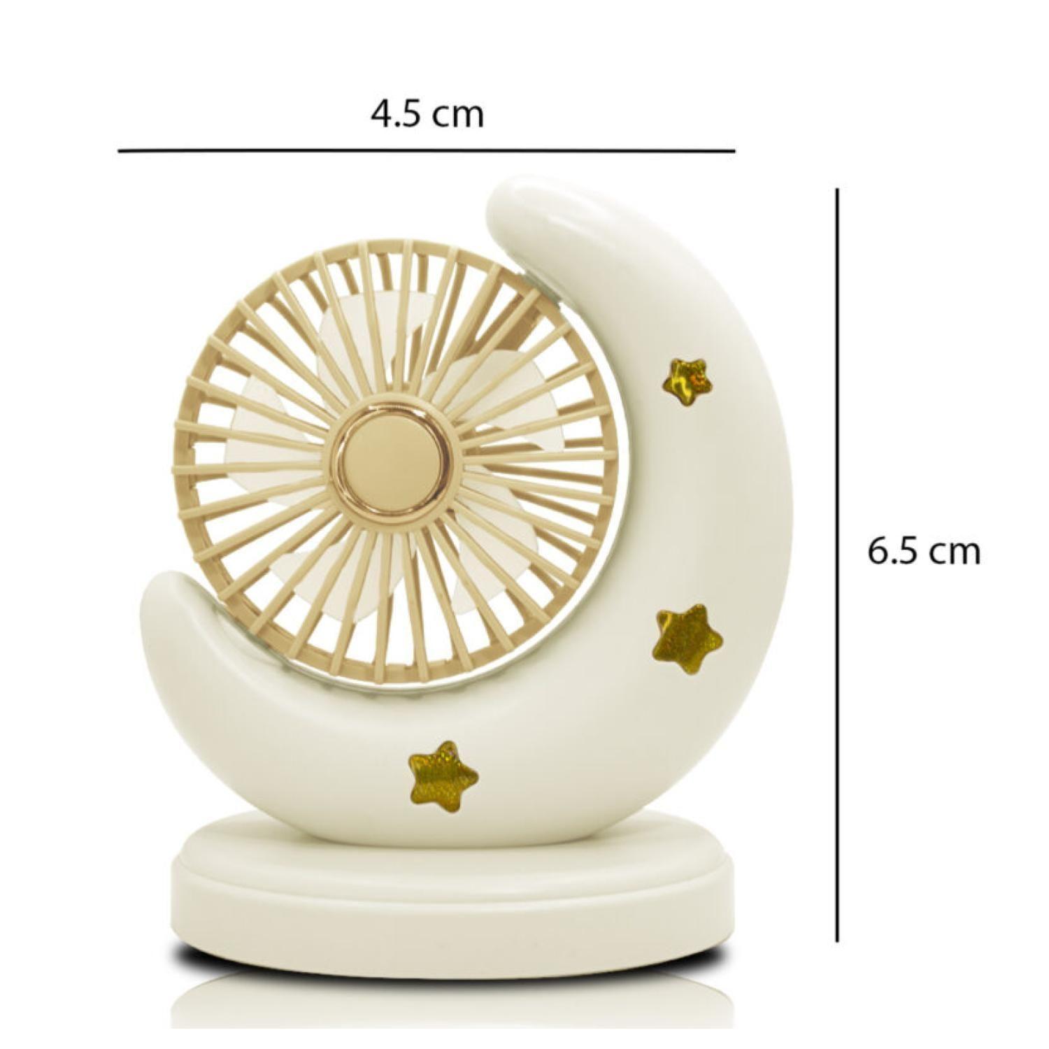 Mini Ventilador De Escitorio USB Silencioso En Forma De Luna-3