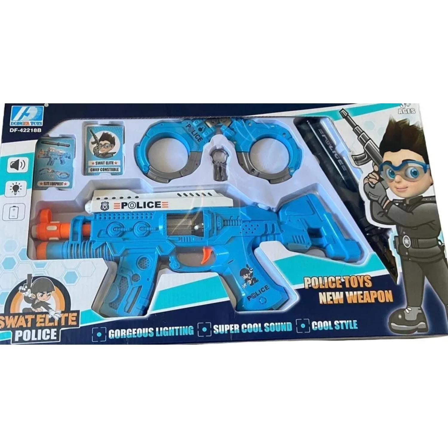 Juguete Set De Policia Luces Y Sonidos 3 En 1 Infantil-5