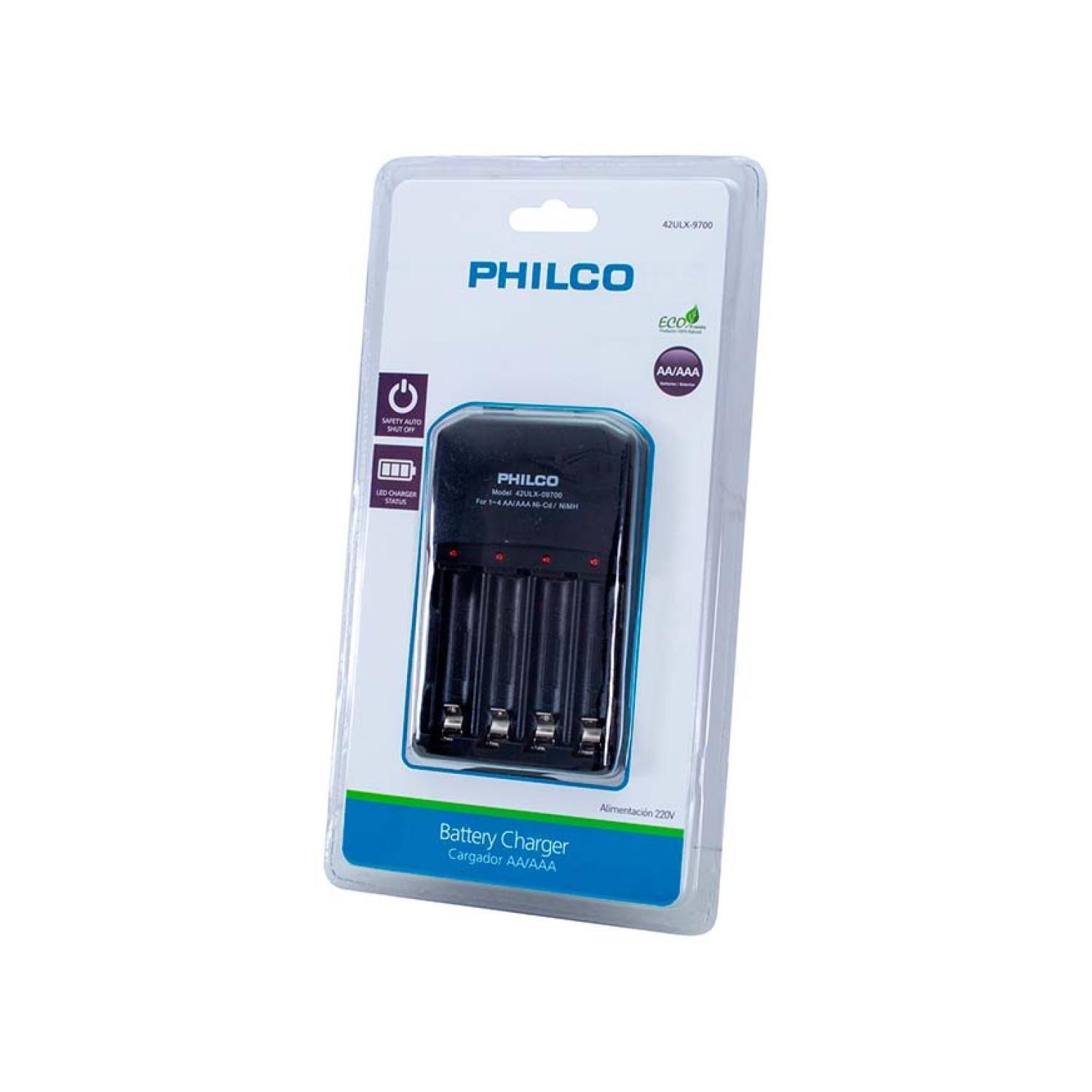 Cargador De Pilas Recargables 4 AA O AAA Negro Philco-1