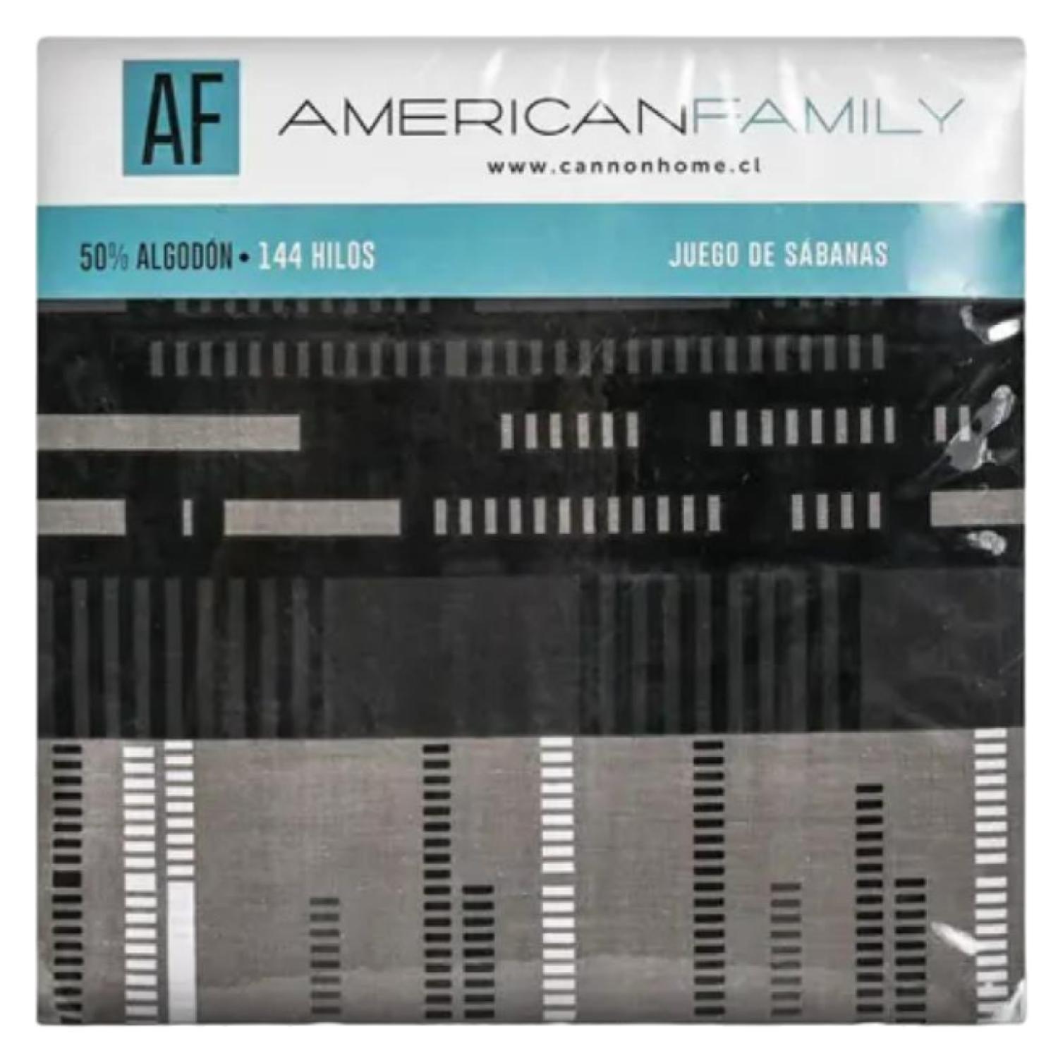 Juego De Sabanas 2.5 Plazas King 144Hilos Frost American Family Cannon-0