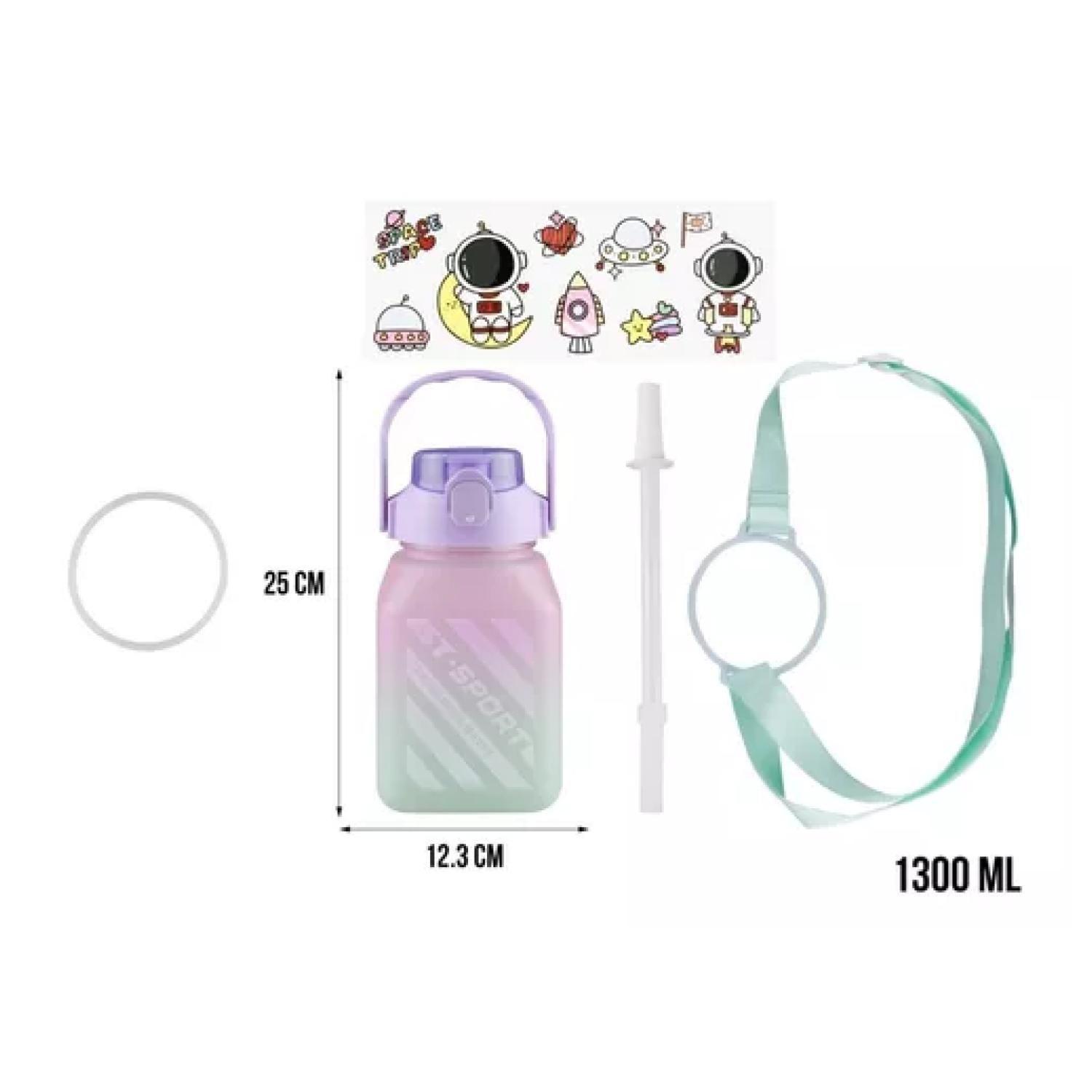 Botella De Agua Motivacional 1500ml Cuadrada Termo Morado-7