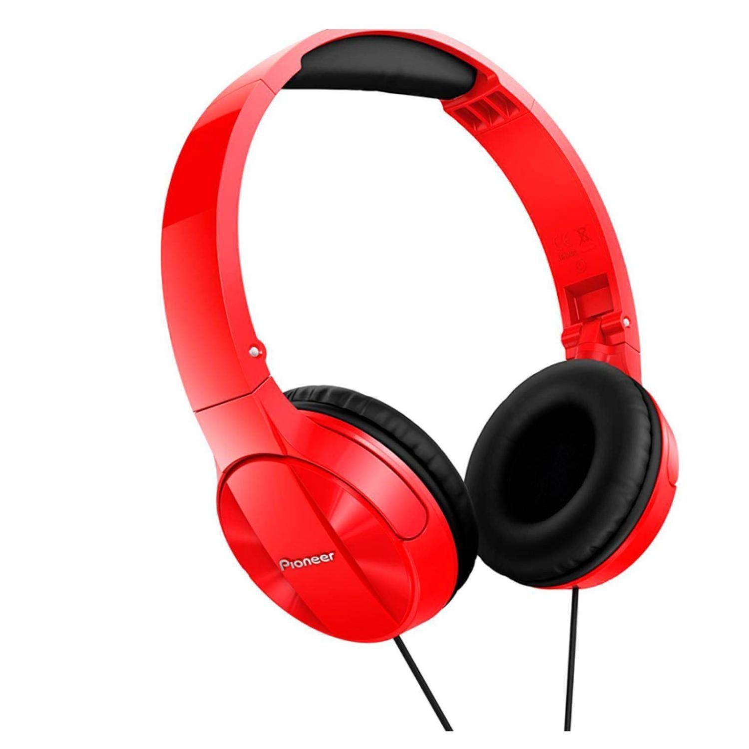 Audifonos Alambricos Jack 3.5 OverEar Plegables Rojo Pioneer-0