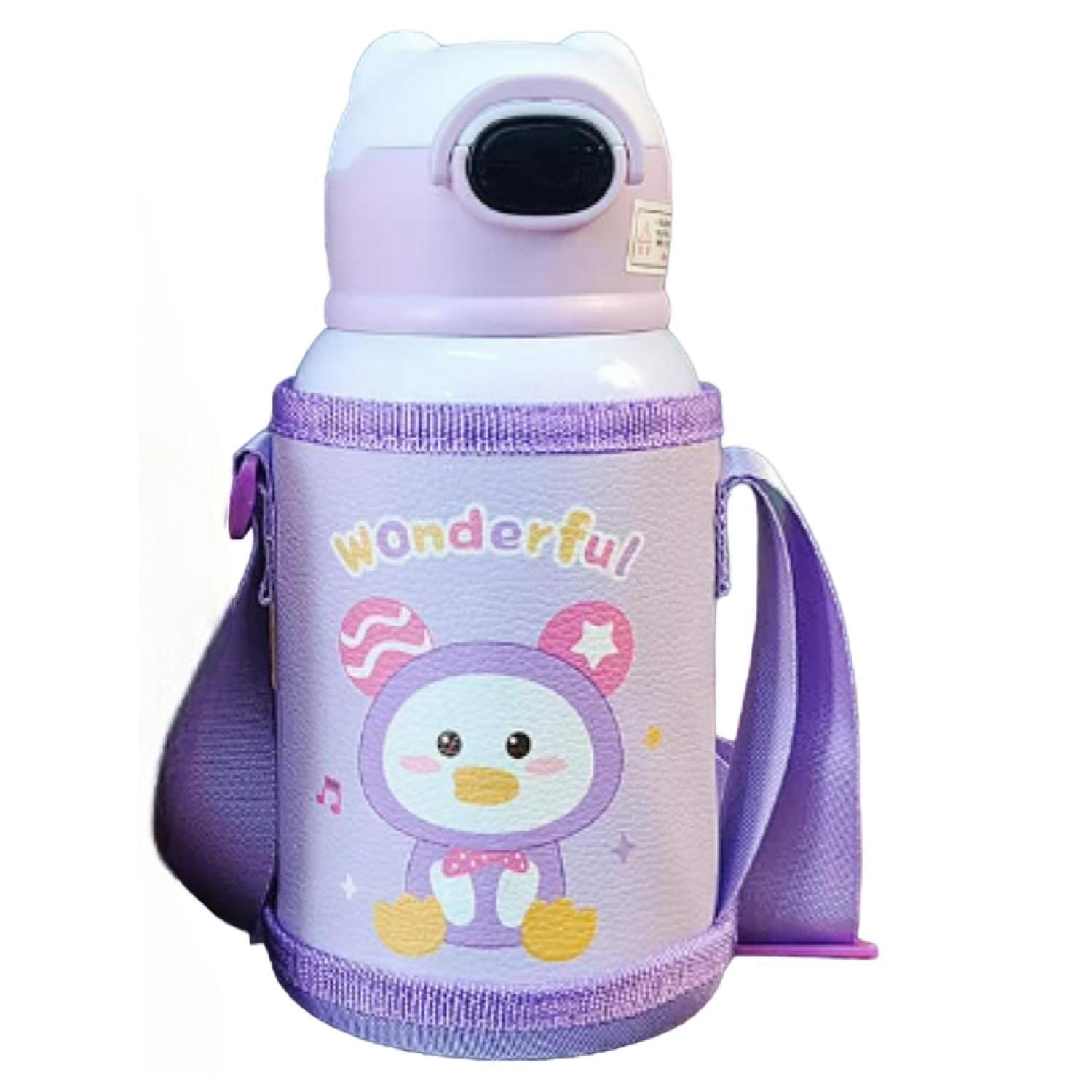Botella De Agua Infantil 500ml Panda Termo Lila-0