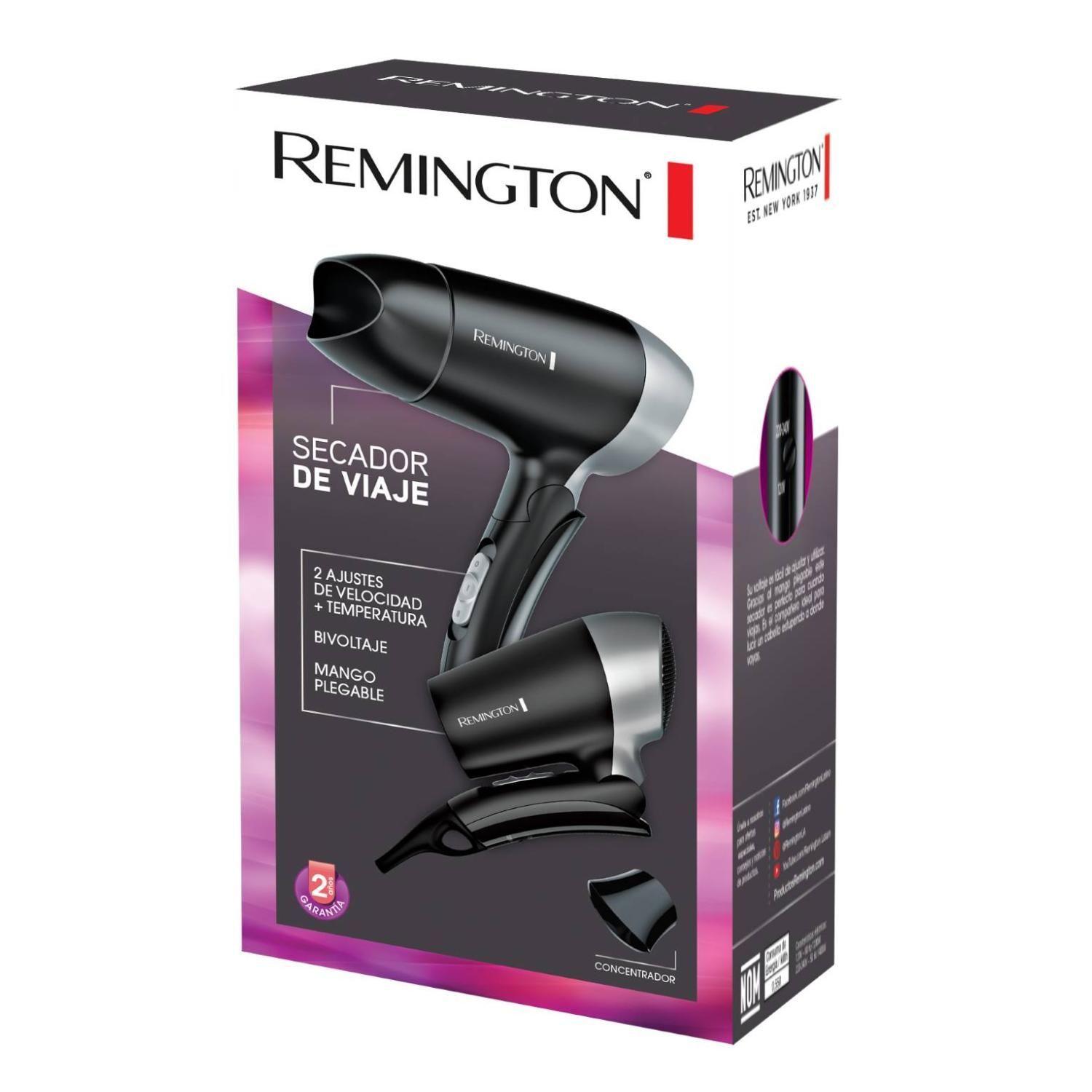 Secador De Pelo De iaje 1400W Plegable Negro D2400 Remington-2