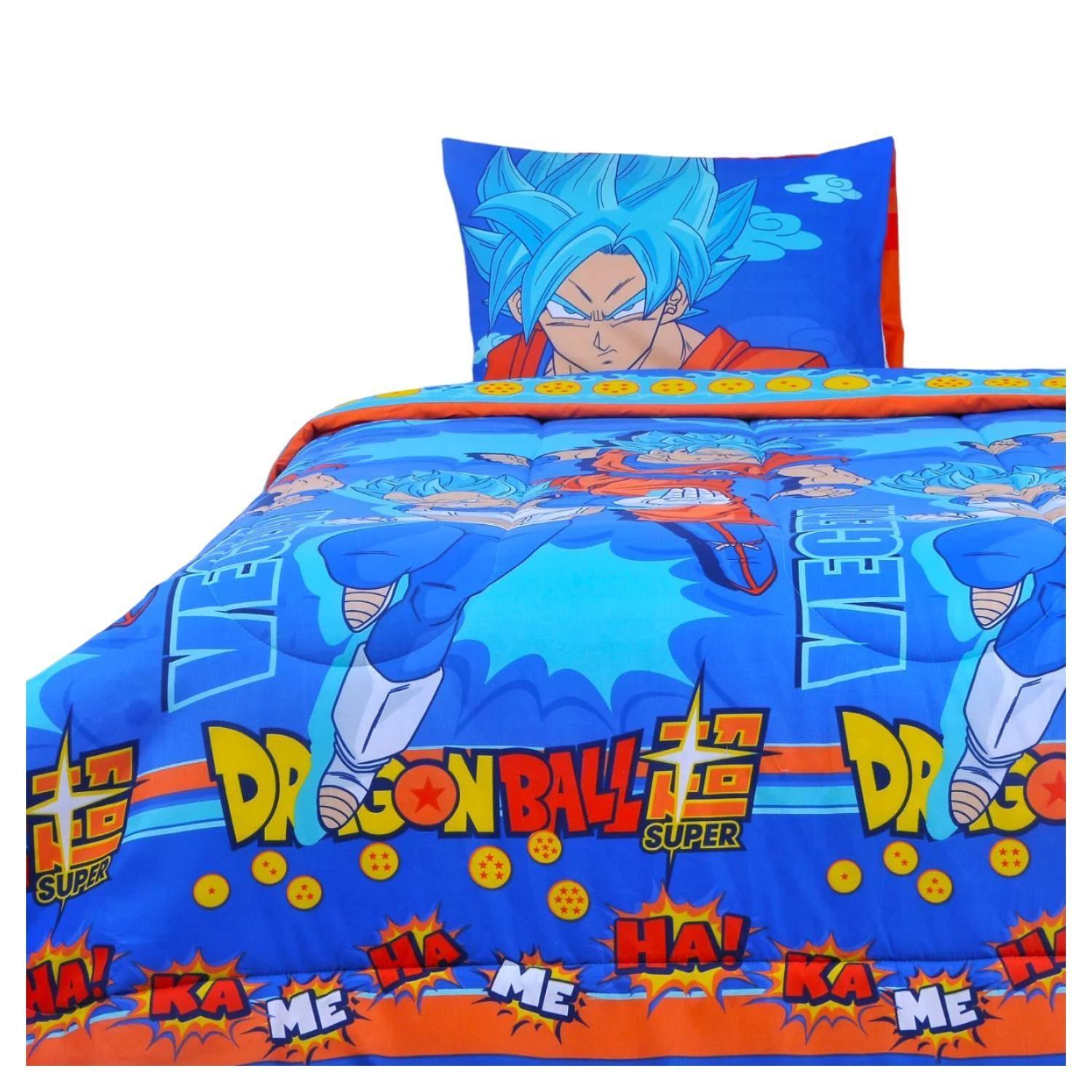 Plumon 1.5 Plazas Microfibra Infantil Celeste Dragon Ball-1