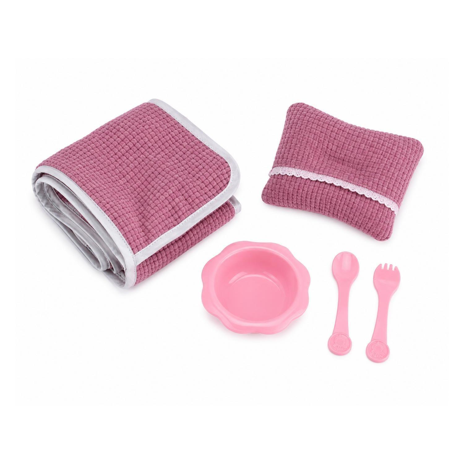 Juguete Mu eca Bebe 35cm Con Accesorios Rosado Infantil-3