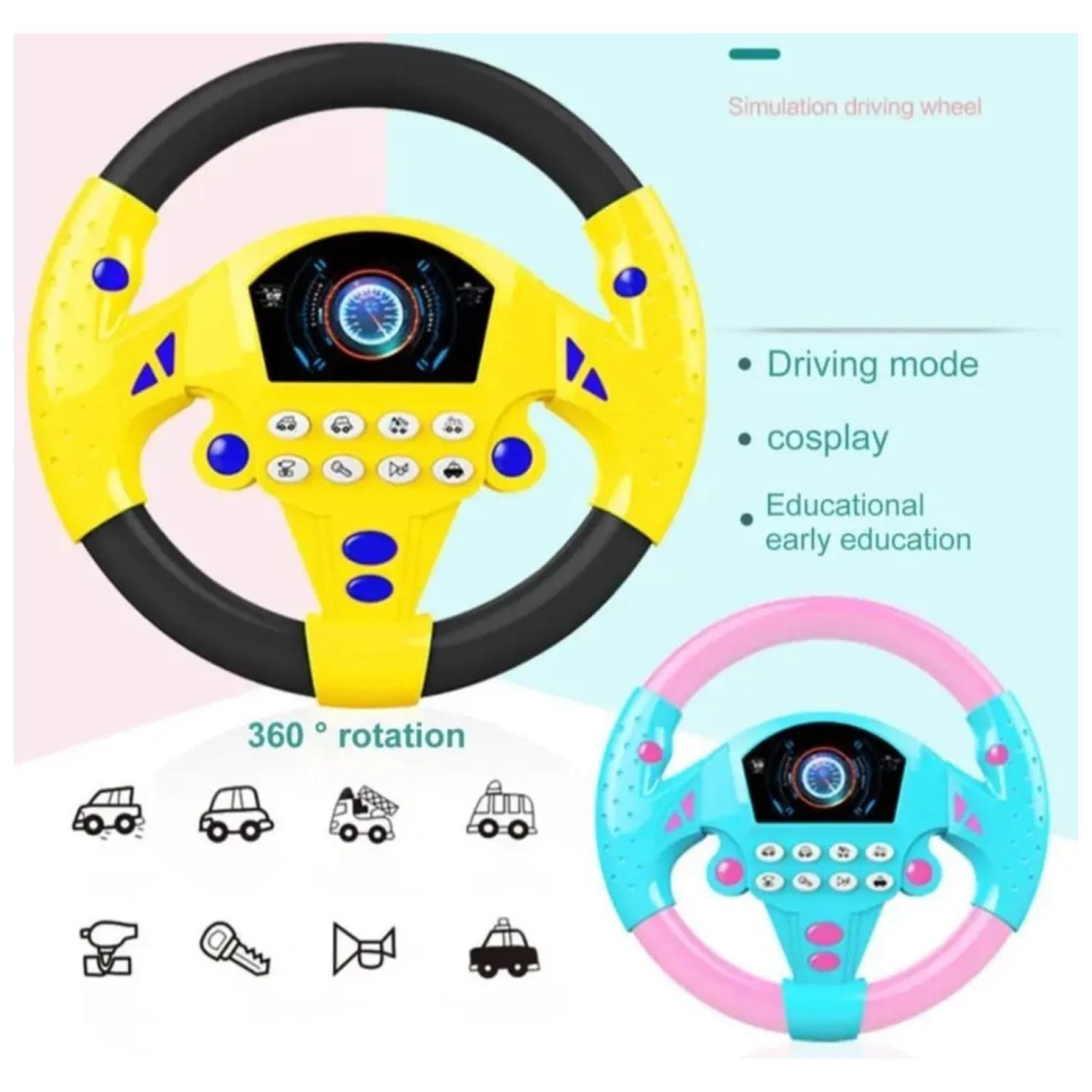 Juguete Volante Simulador De Auto Para Niños Amarillo-3