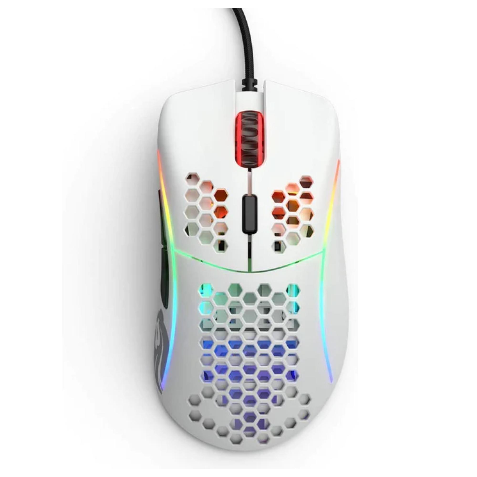 Mouse Gamer USB 6B 12000DPI RGB Blanco Modelo D Glorious-0