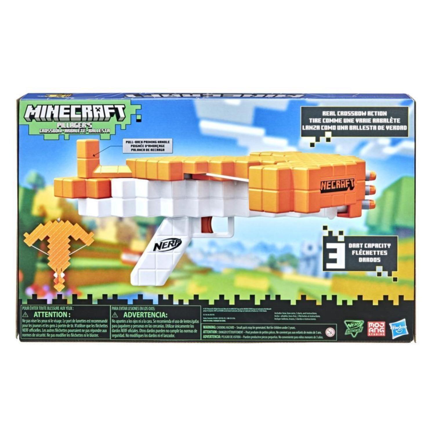 Juguete Nerf Minecraft Ballesta Pillagers Naranja Hasbro-5