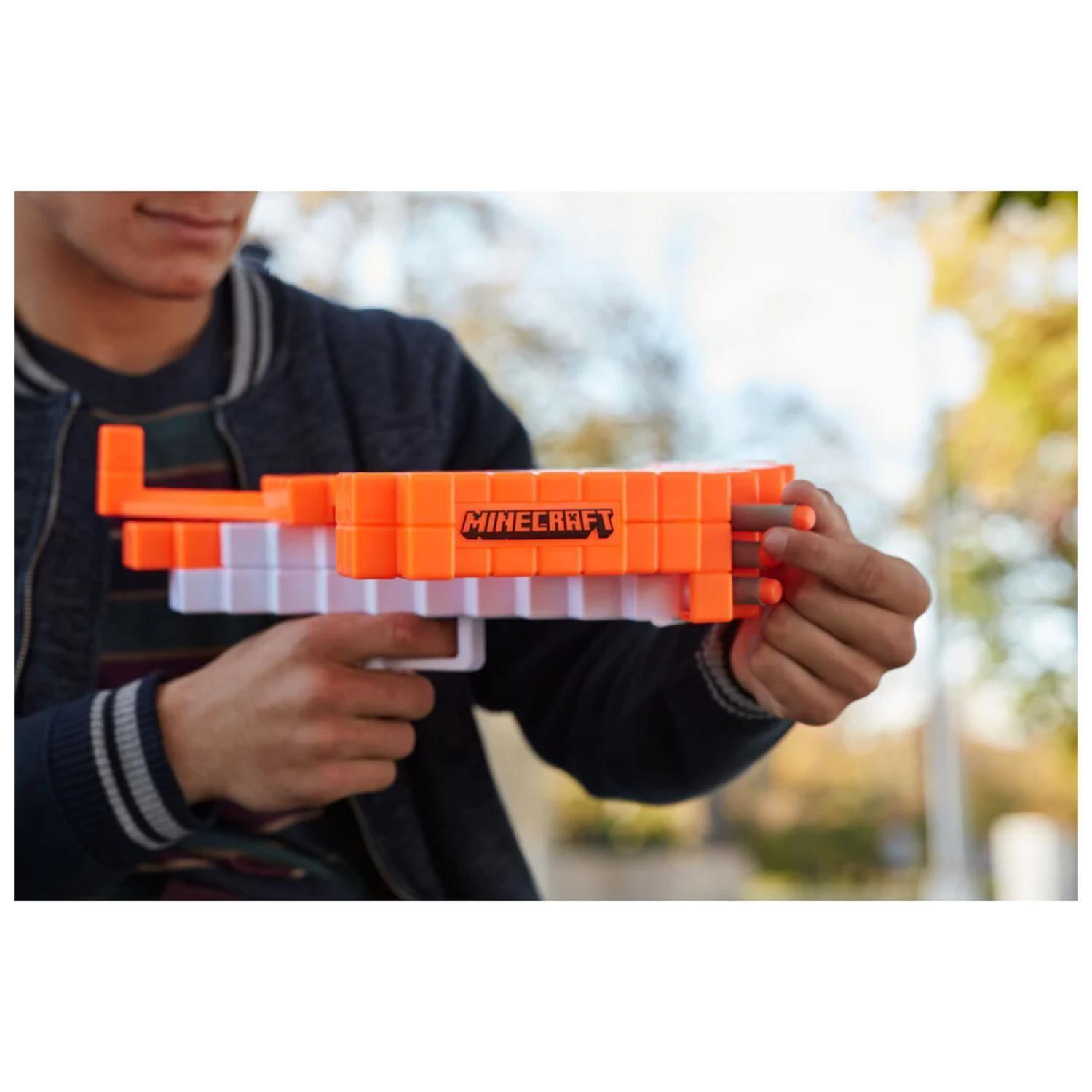 Juguete Nerf Minecraft Ballesta Pillagers Naranja Hasbro-2