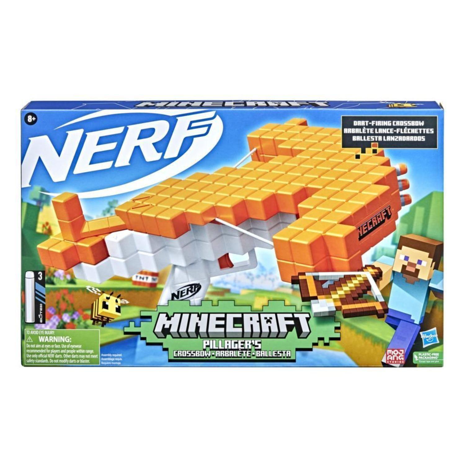 Juguete Nerf Minecraft Ballesta Pillagers Naranja Hasbro-4