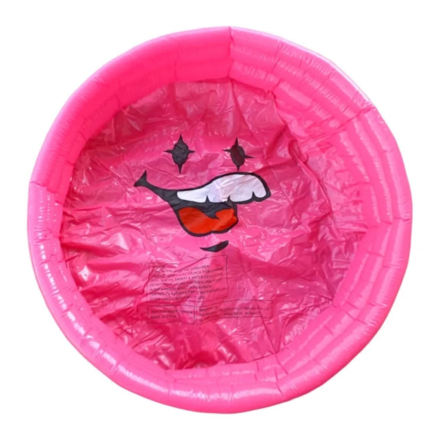 Piscina Inflable Redonda 70cm Carita Rosado Para Bebes-0