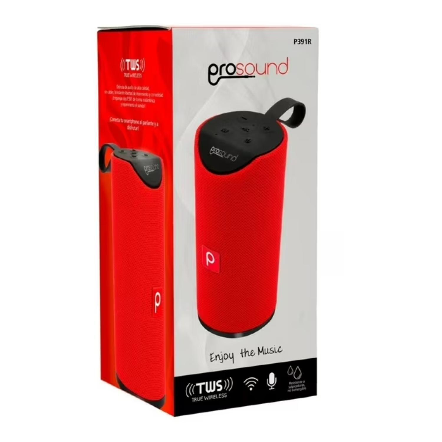 Parlante Bluetooth Portatil TWS USB Rojo P391-2
