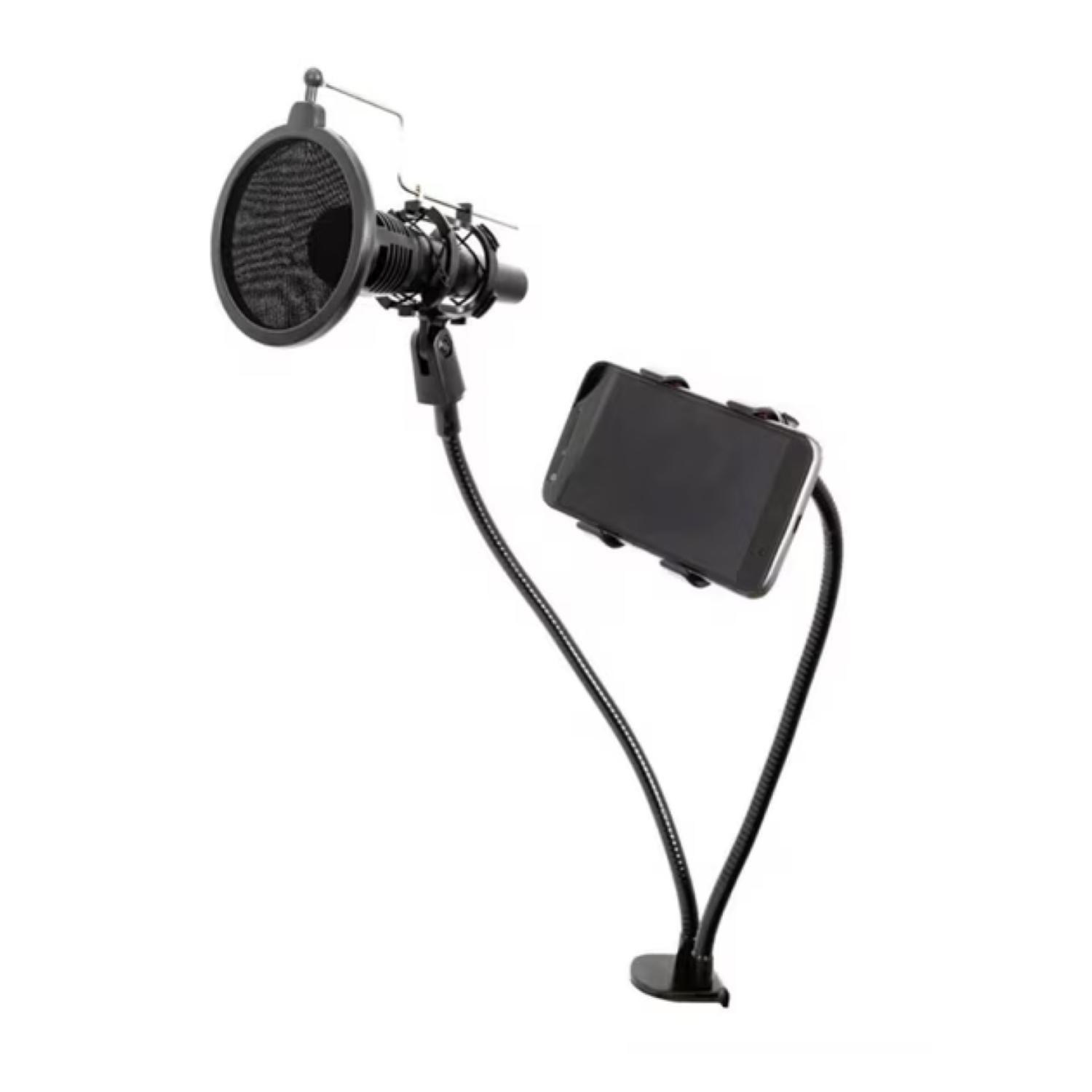 Kit De Grabacion Para Telefono Y Microfono Negro-2