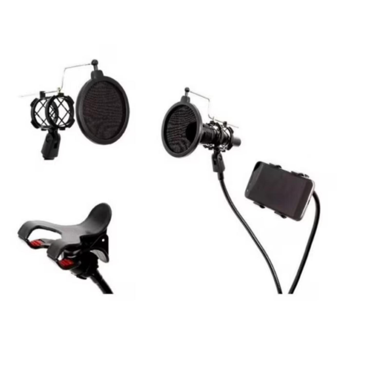 Kit De Grabacion Para Telefono Y Microfono Negro-3