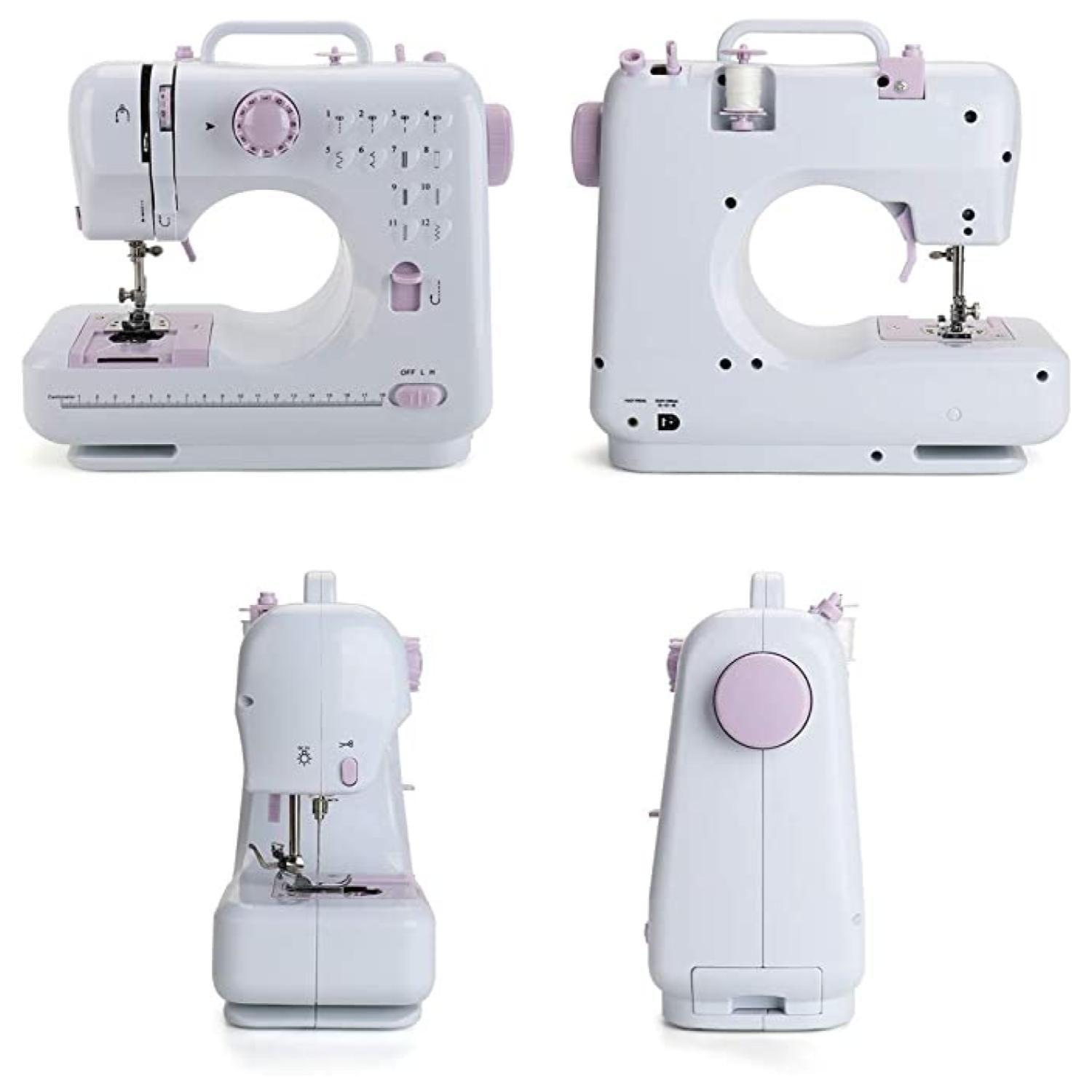 Maquina De Coser Portatil 2 Velocidades Blanco Morado-3
