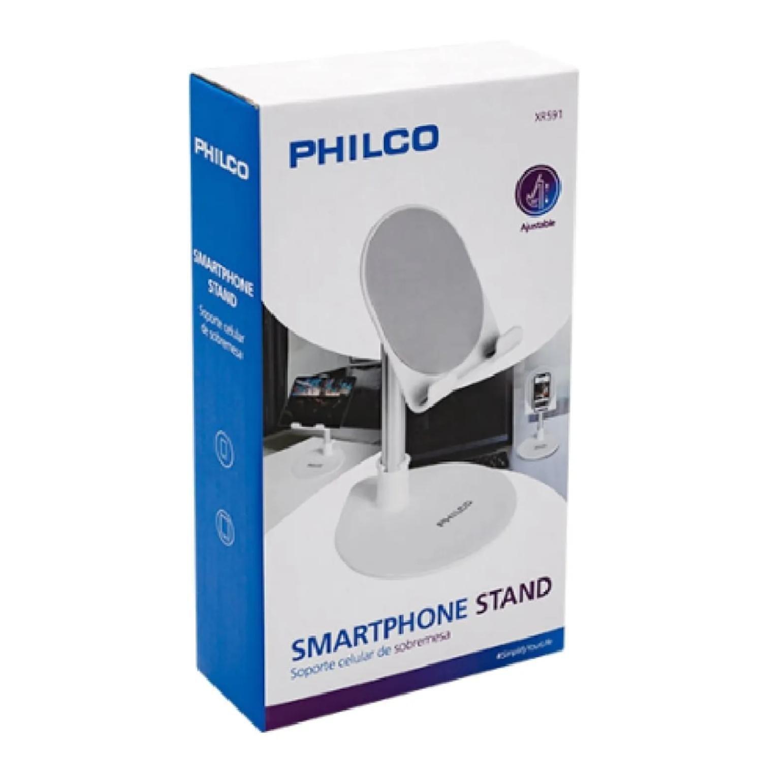 Soporte Sobremesa Para Celular Ajustable Blanco-3