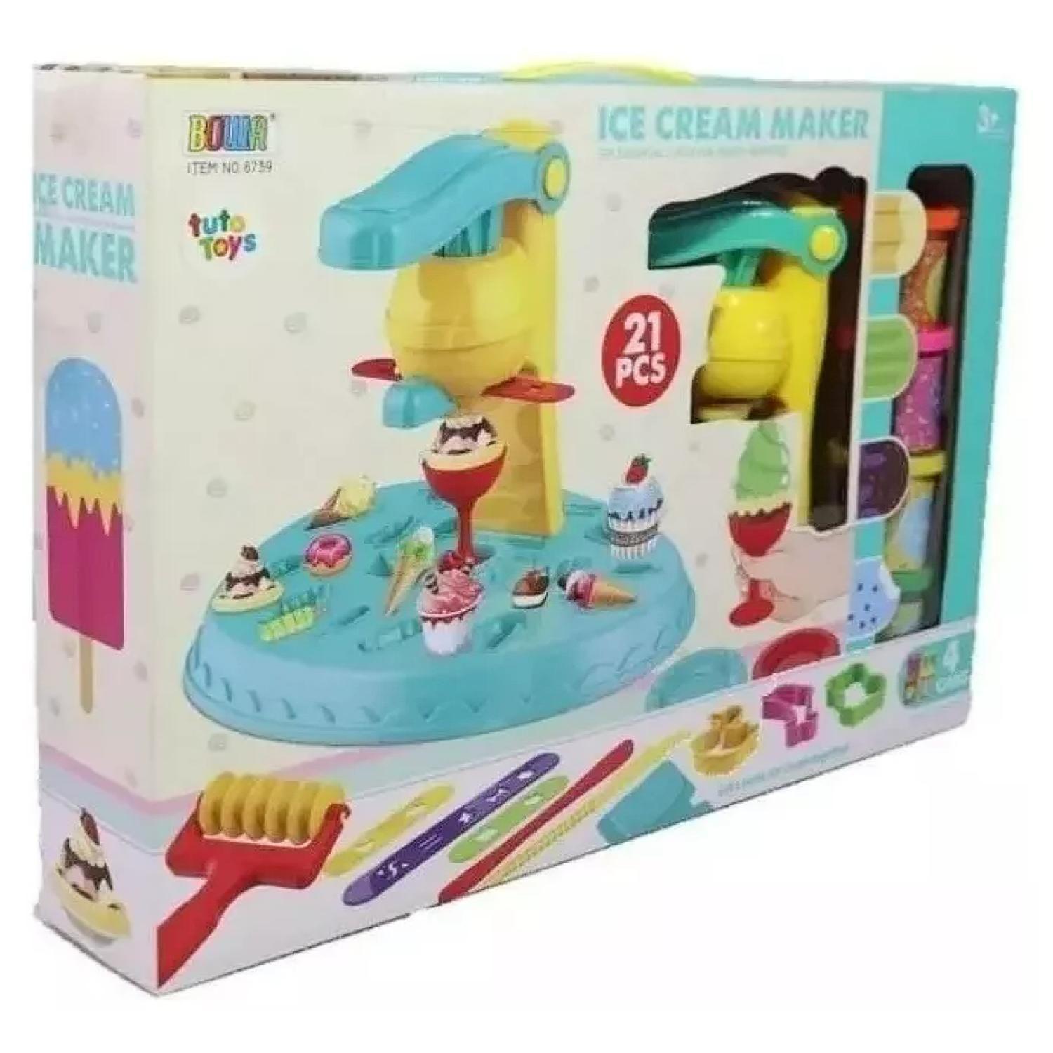 Juguete Set Maquina De Helados Con Plasticina 21 Piezas Infnatil-3