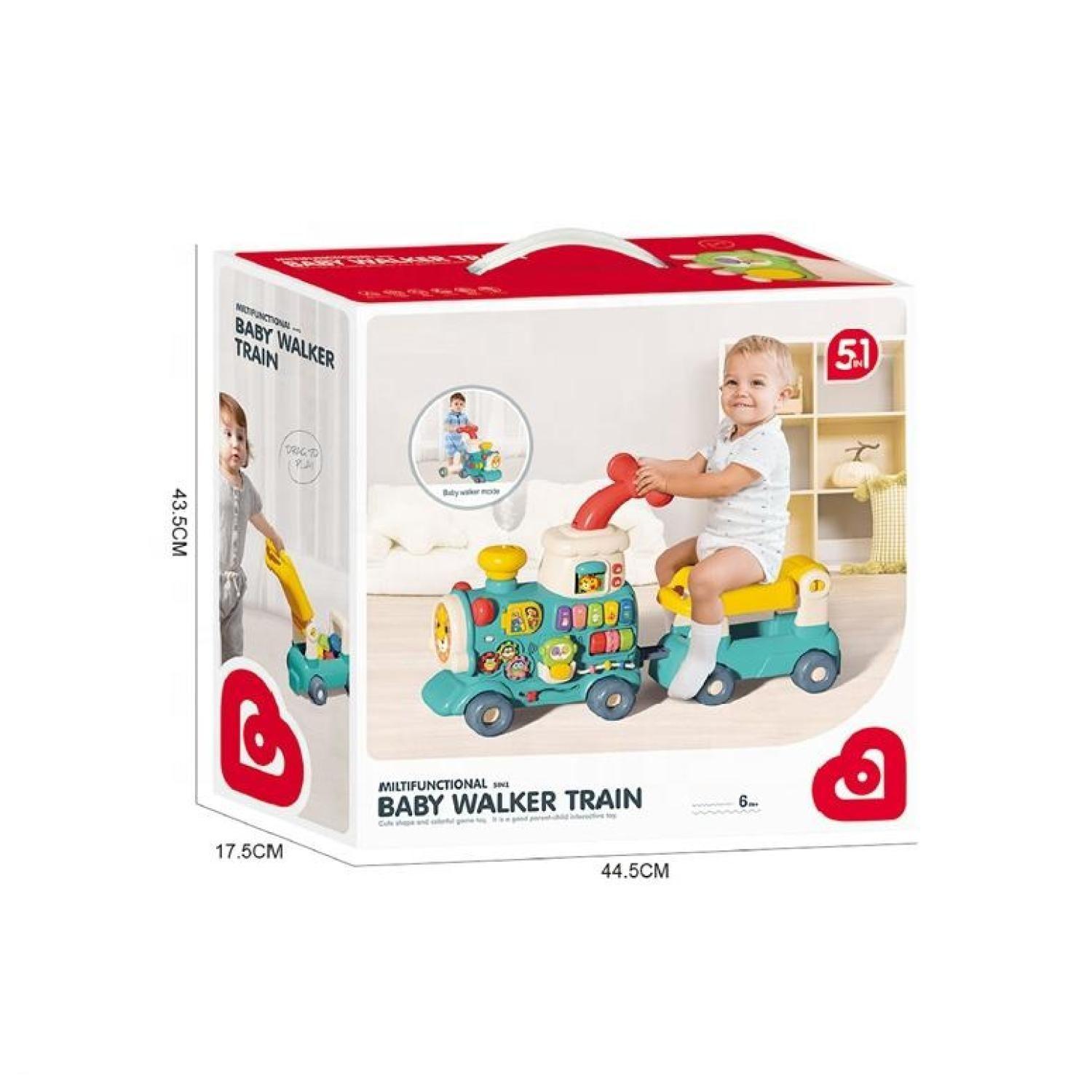 Juguete Tren Caminador 5 En 1 Didactico Con Sonidos Azul Infantil-3