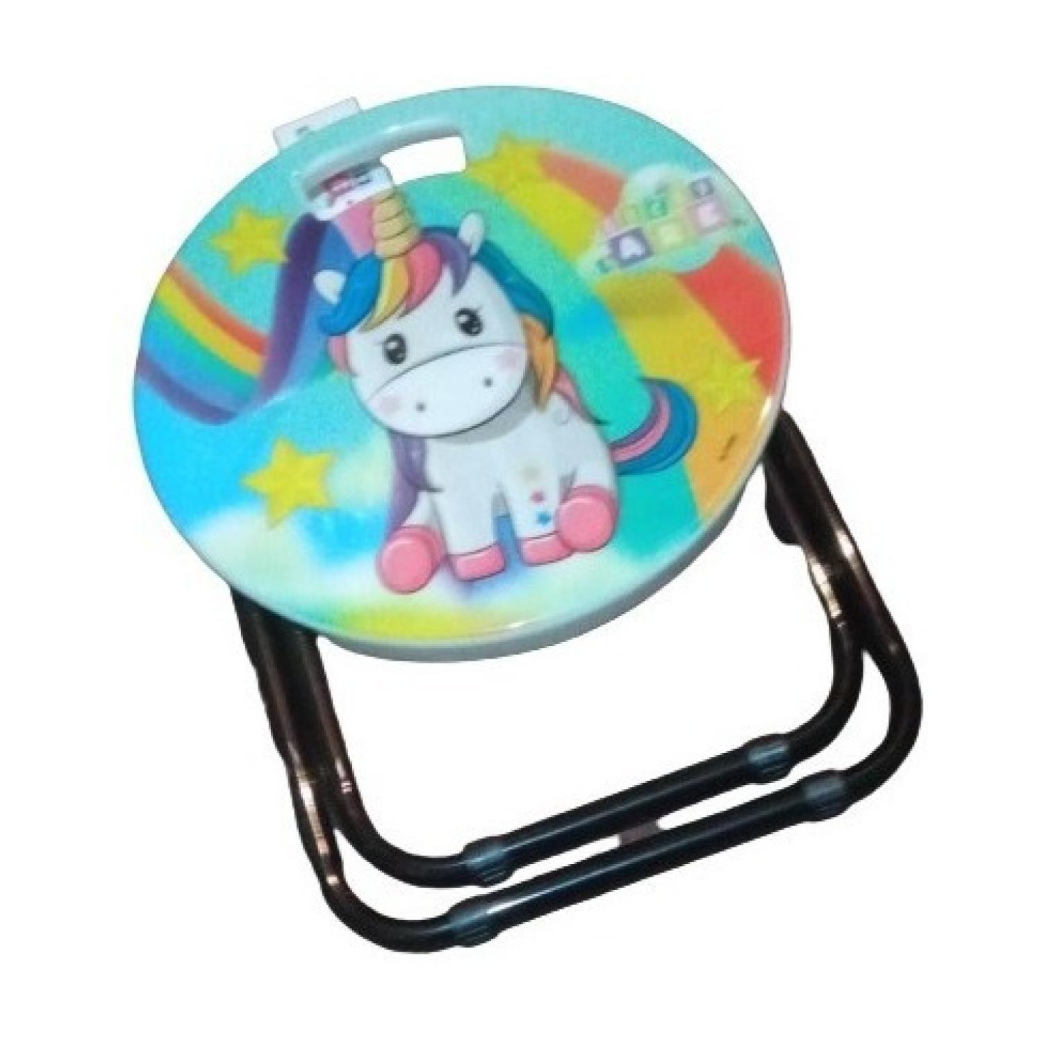 Silla Piso Plegable Infantil 25cm Jardin Piscina Unicornio-0