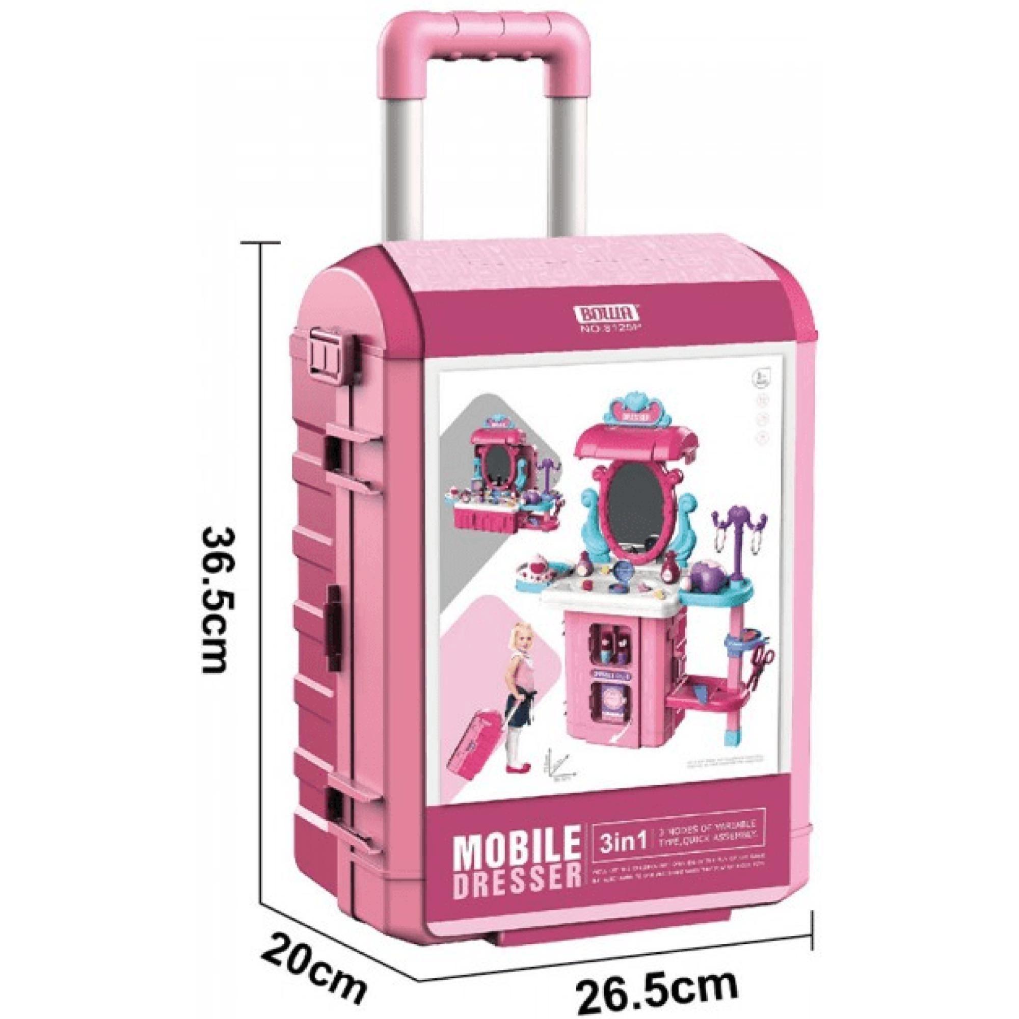 Juguete Set Maleta Cosmetiquero 38 Piezas 3 En 1 Rosado Infantil-3