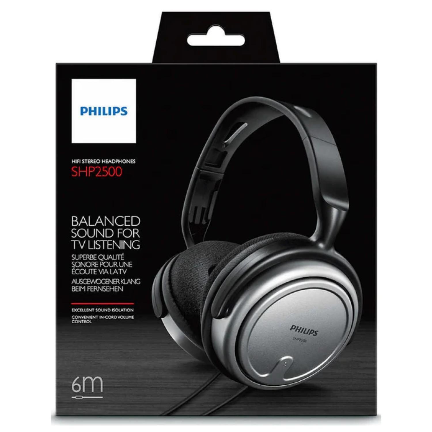 Audifono Alambrico Jack 3.5 Y 6.3 Plateado SHP2500 Philips-3