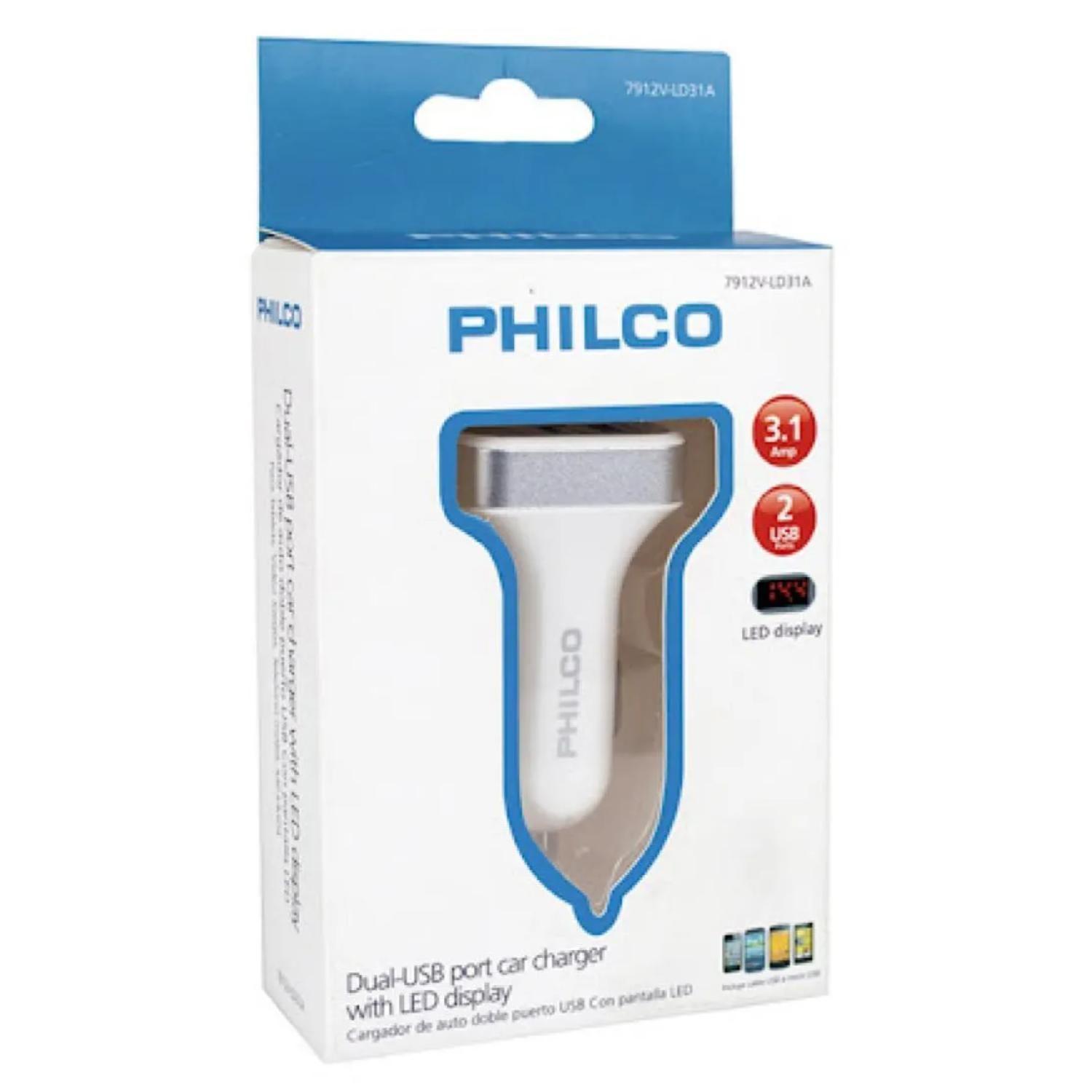 Cargador Para Automovil Doble USB Carga Rapida LED Blanco-2