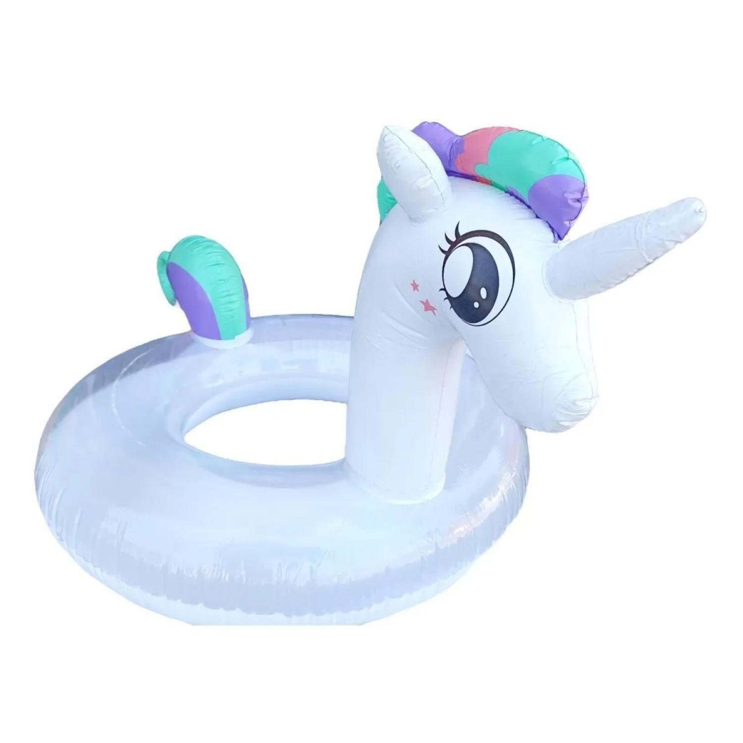 Flotador Inflable Unicornio 90cm Infantil Blanco Piscinas-0