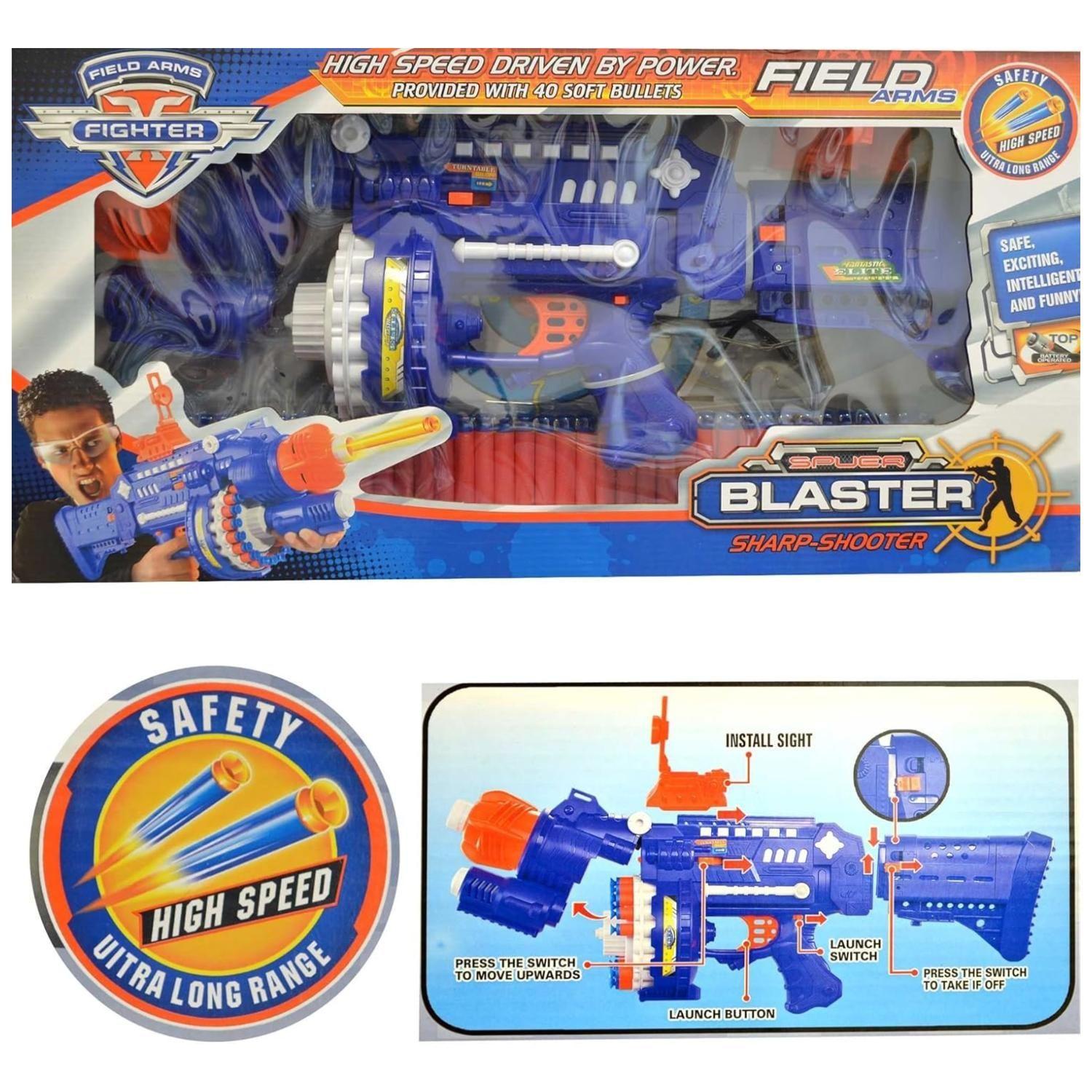 Juguete Lanzador De Dardos Blaster Acc Azul Infantil-3