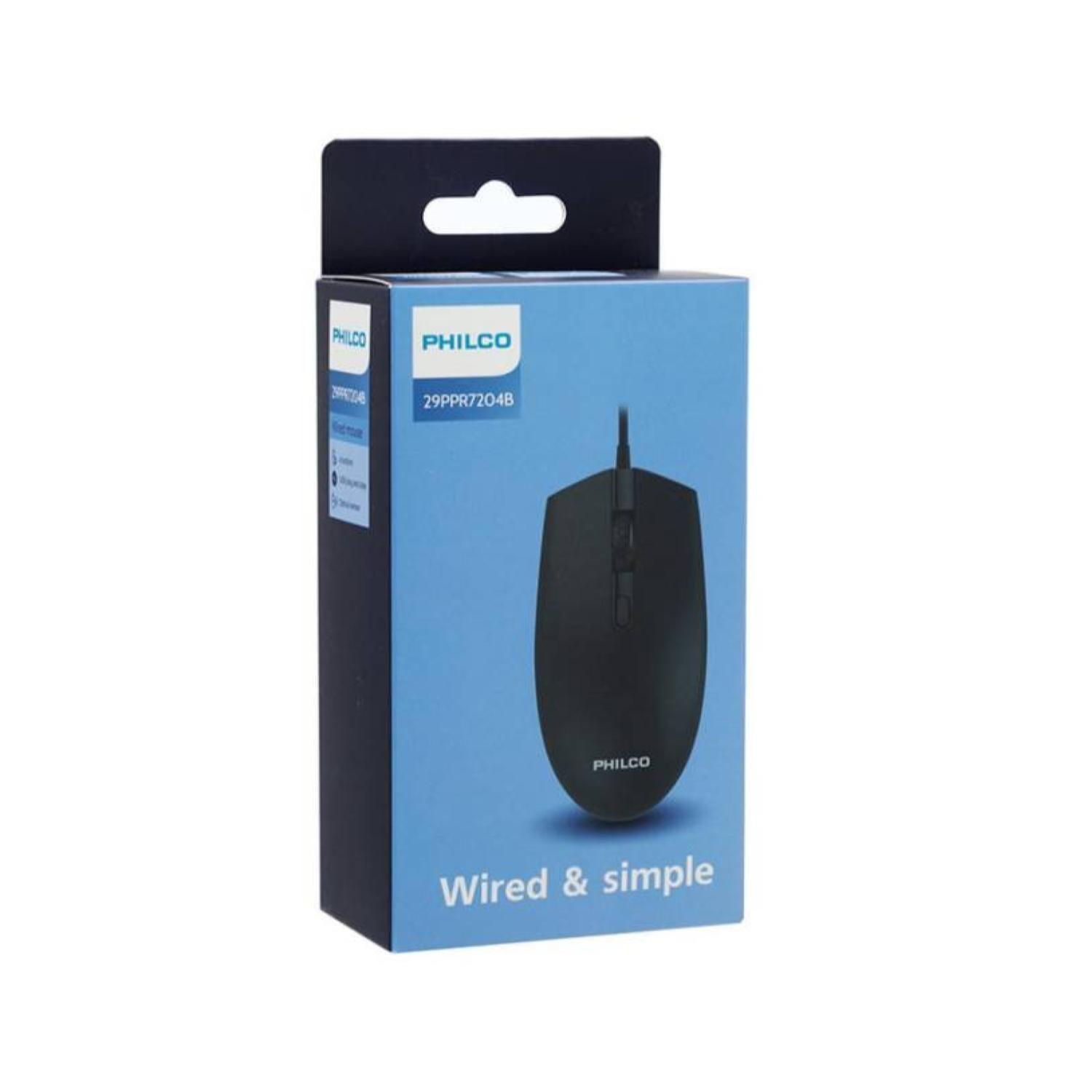 Mouse Alambrico USB 4 Botones 1200DPI SPK7204 Philco Pro-1