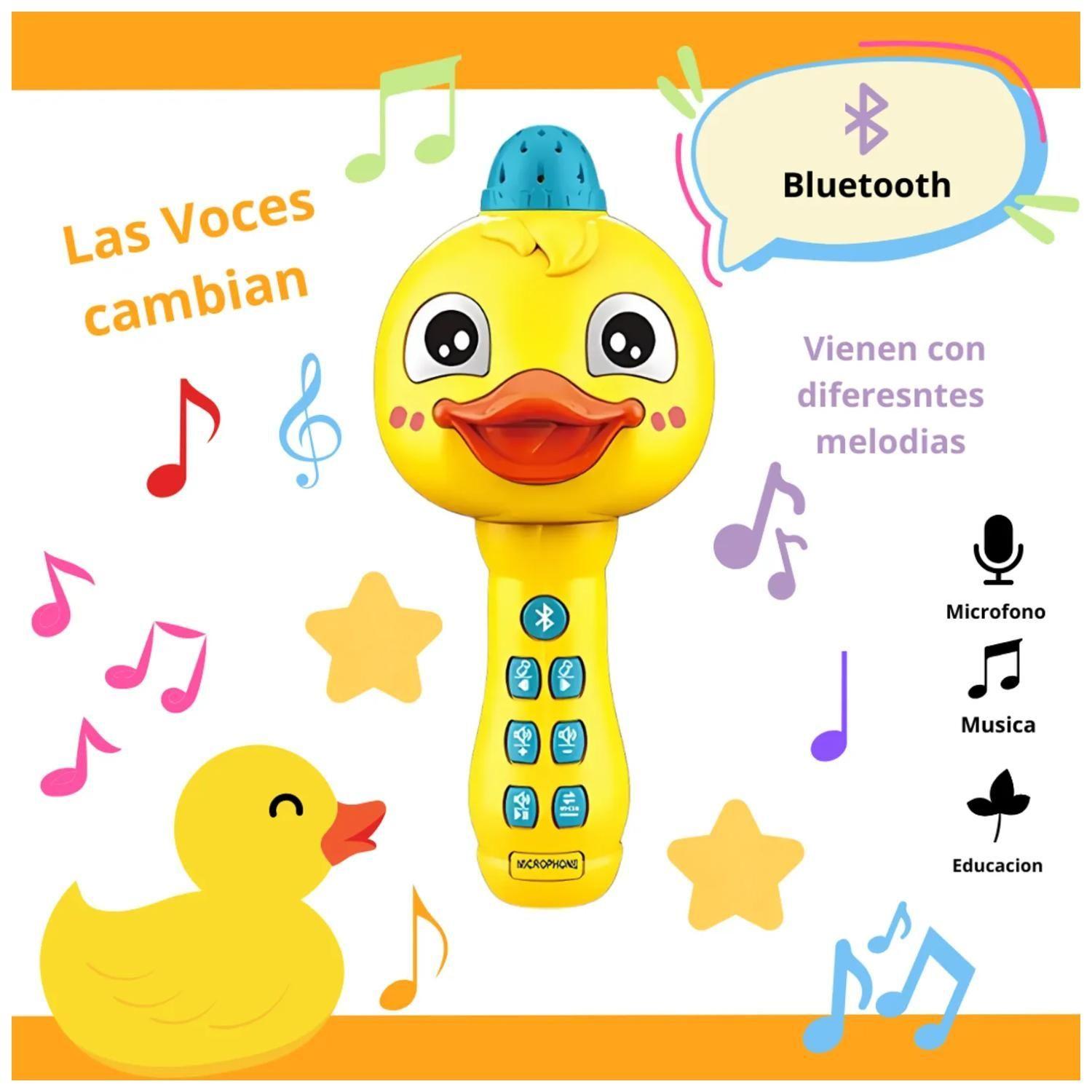 Juguete Microfono Karaoke Bluetooth Canciones Patito Infantil-2