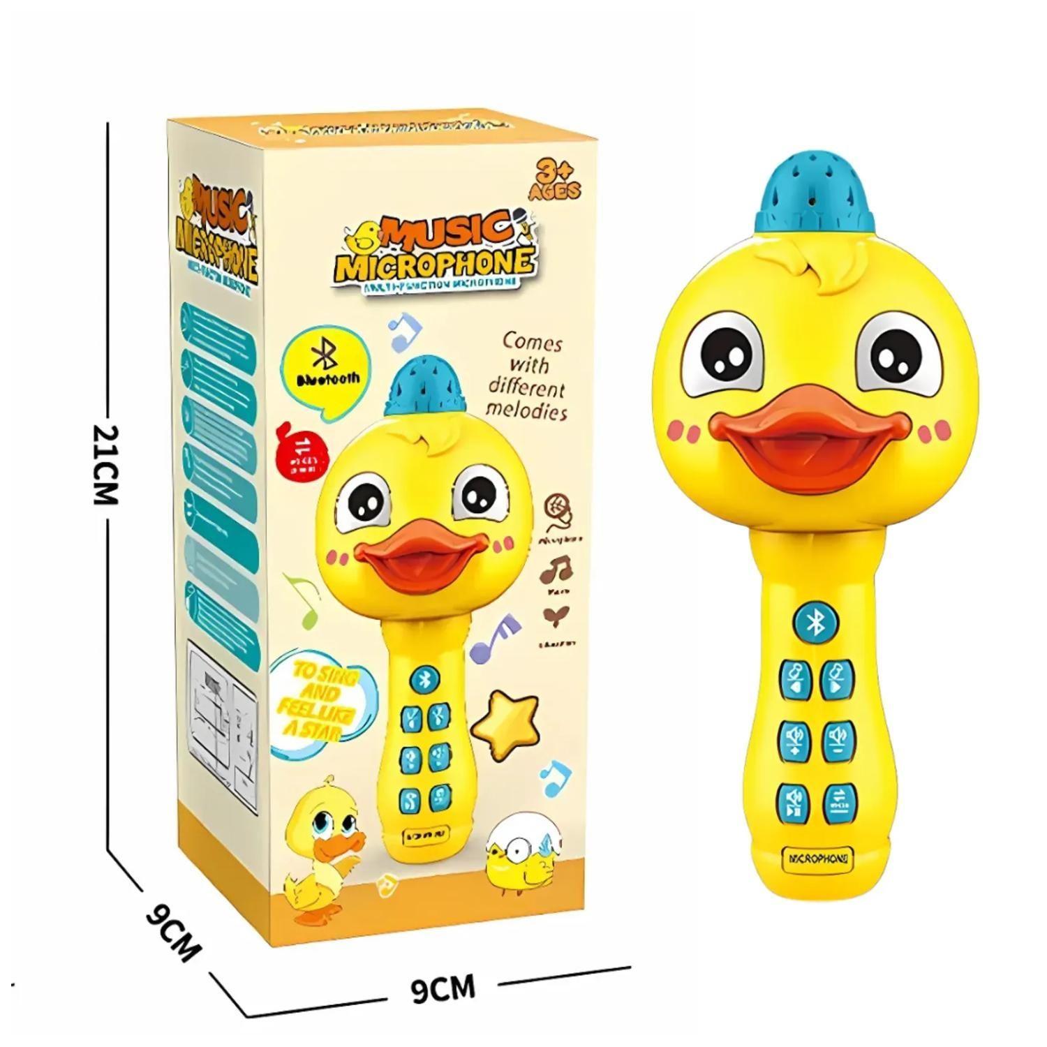 Juguete Microfono Karaoke Bluetooth Canciones Patito Infantil-4