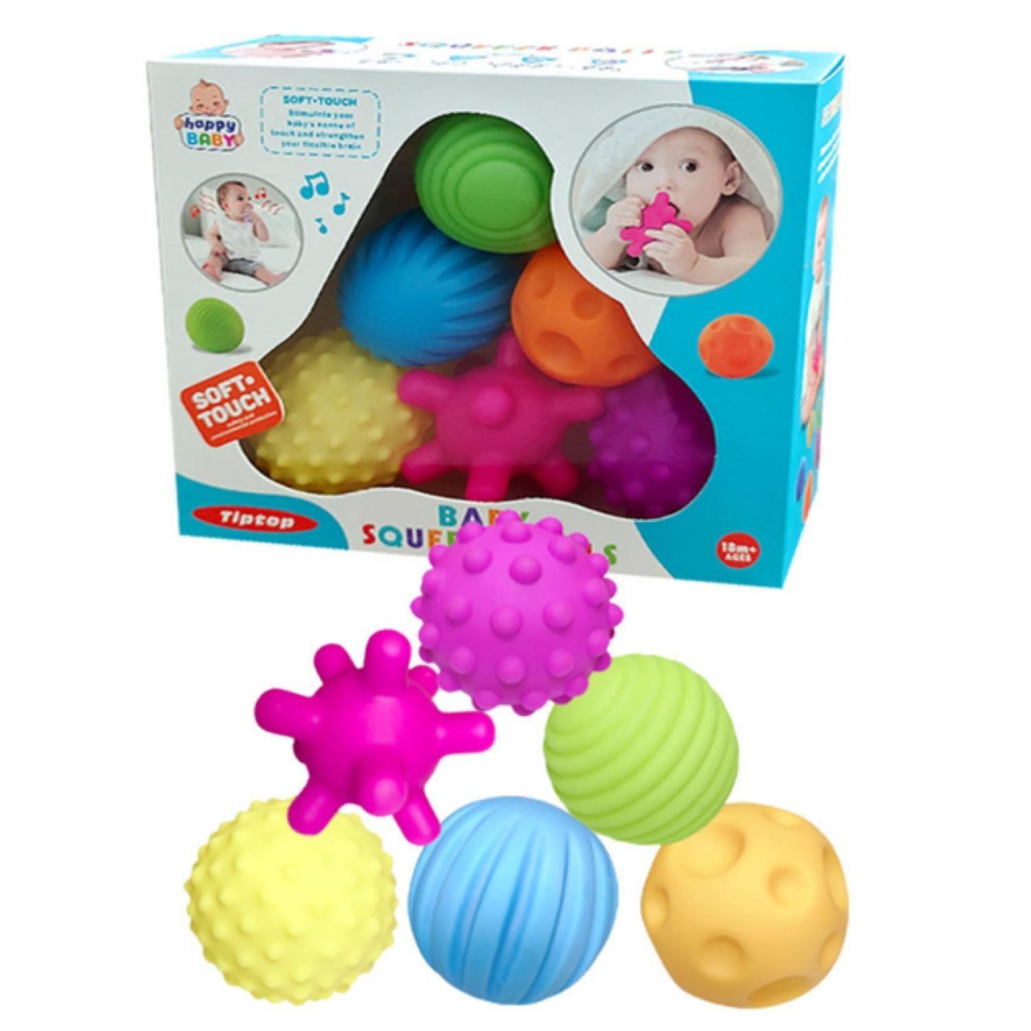 Pack 6 Pelotas Sensoriales Texturizadas Para Bebes-4