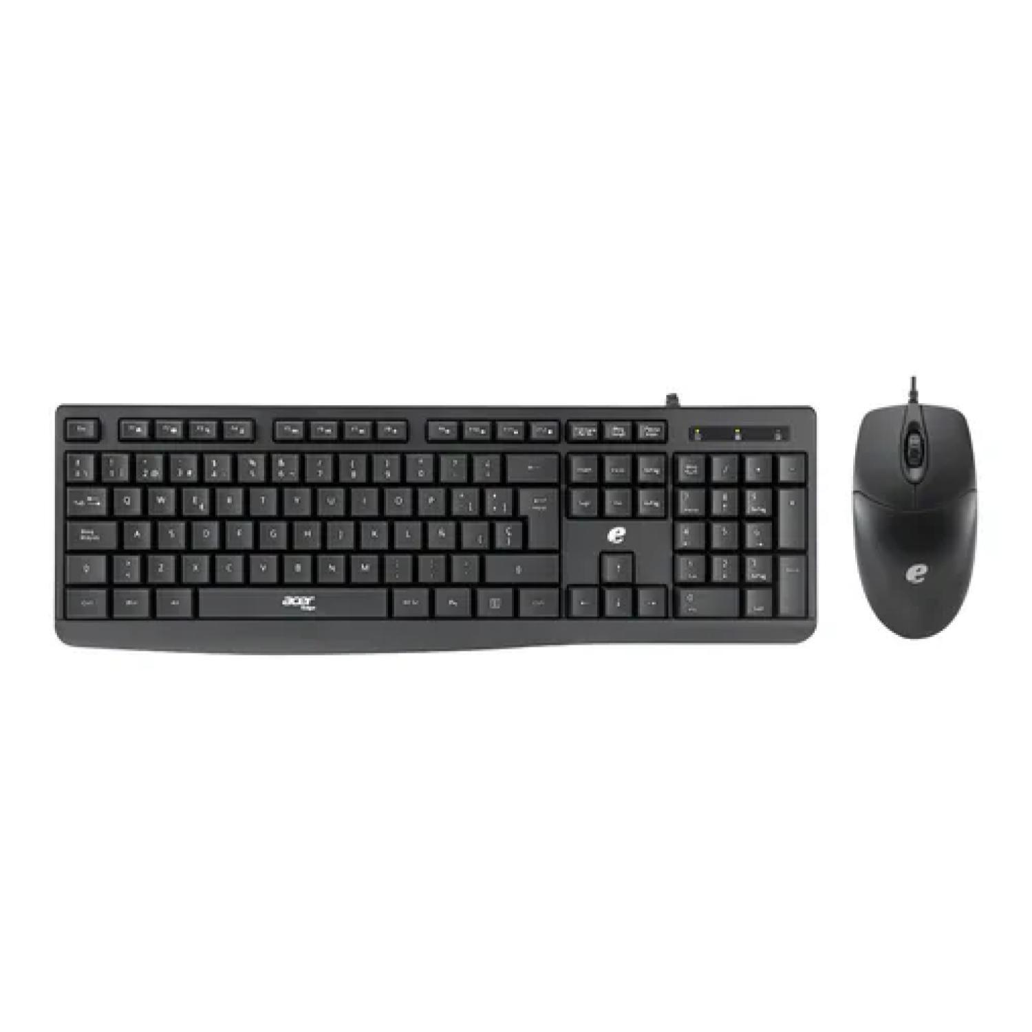 Kit Teclado Y Mouse Alambrico  USB Negro EAK040-2