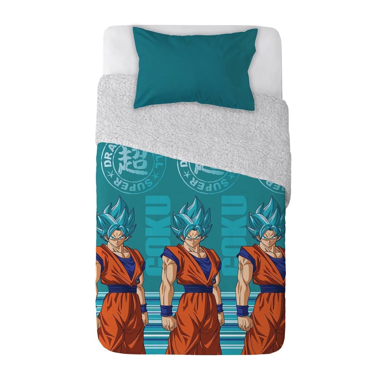 Plumon 1.5 Plazas Microfibra Infantil Azul Dragon Ball Mashini-2