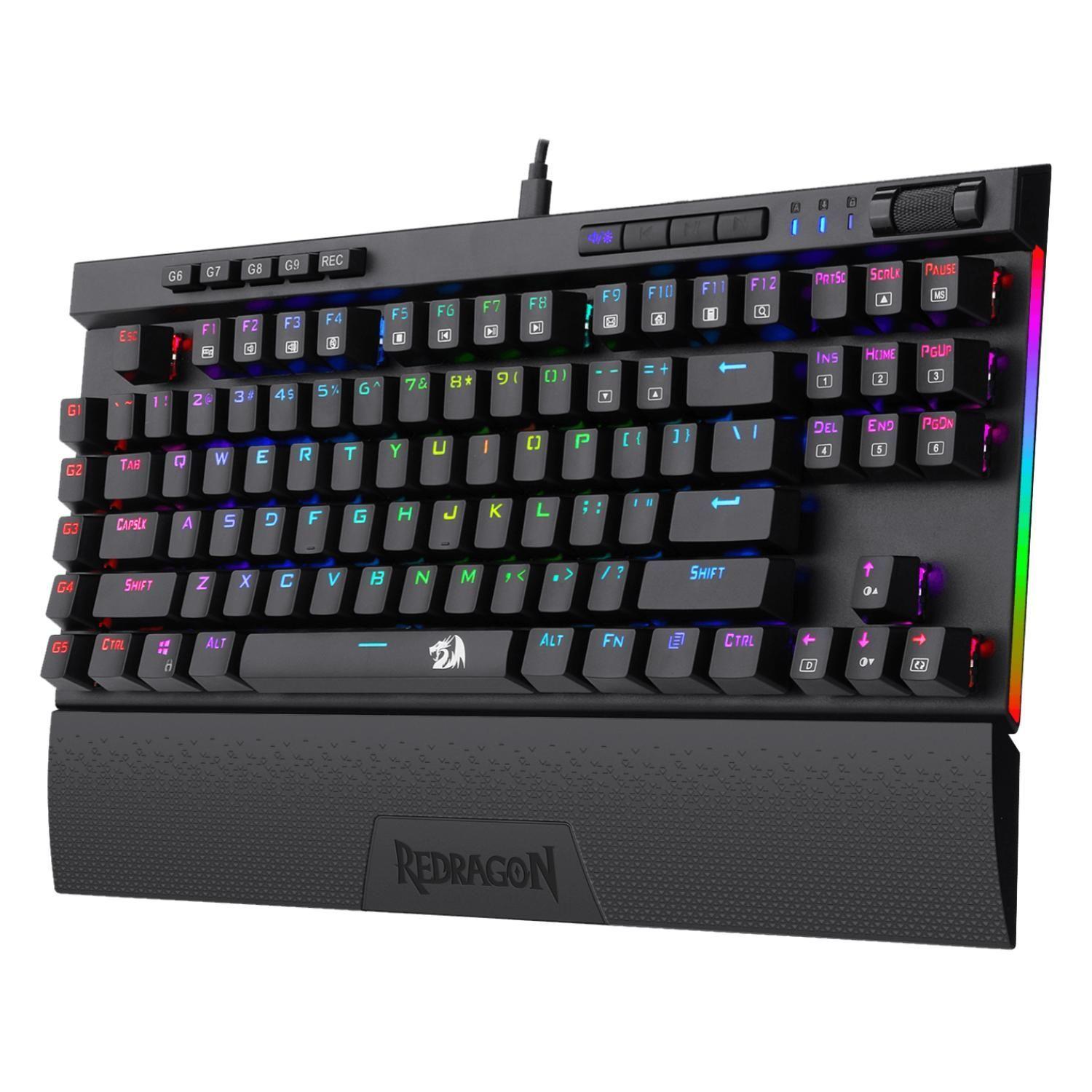 Teclado Mecanico Gamer USB RGB Negro Magic Wand Redragon-2