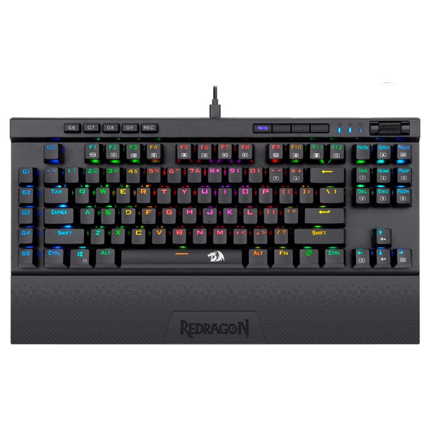 Teclado Mecanico Gamer USB RGB Negro Magic Wand Redragon-0