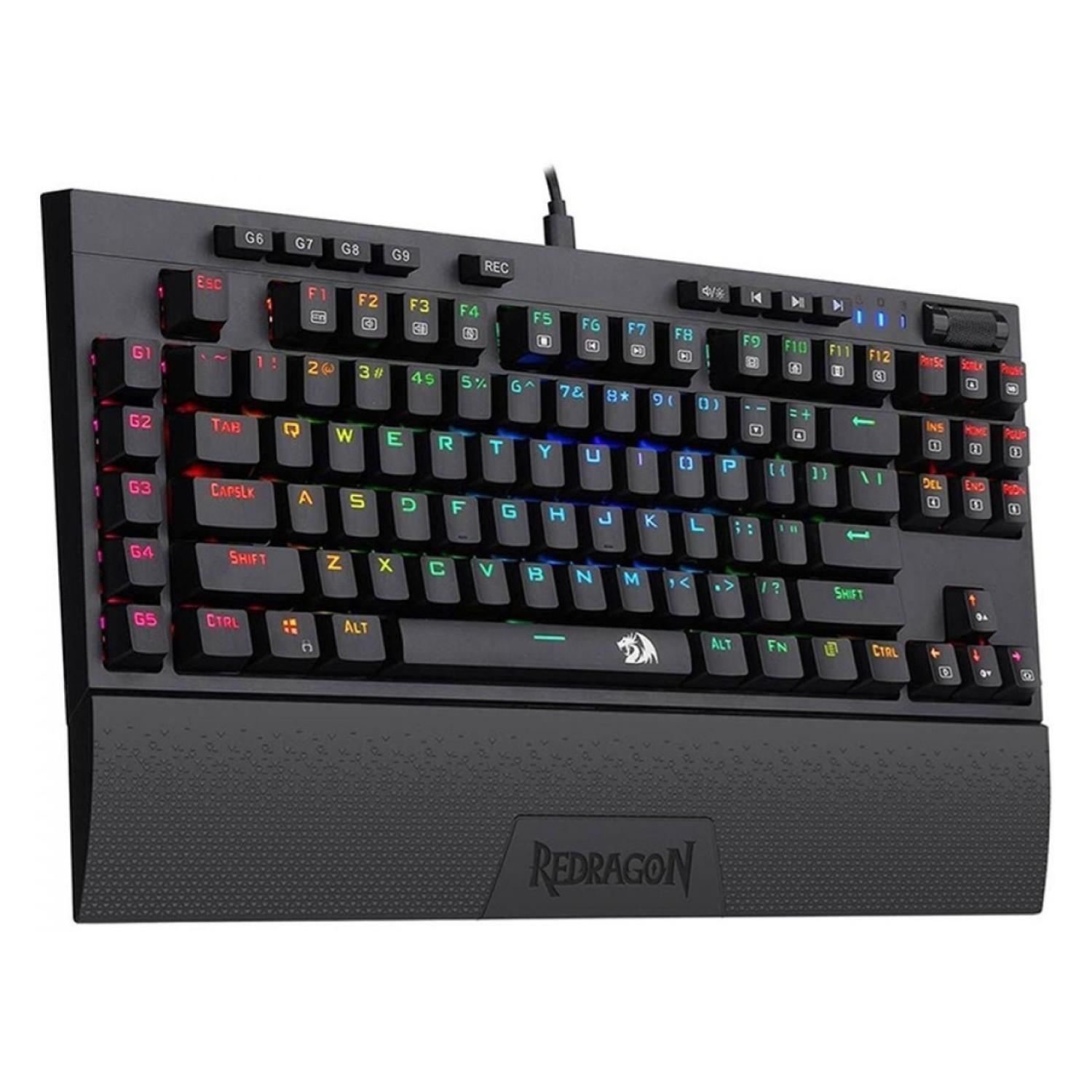Teclado Mecanico Gamer USB RGB Negro Magic Wand Redragon-1
