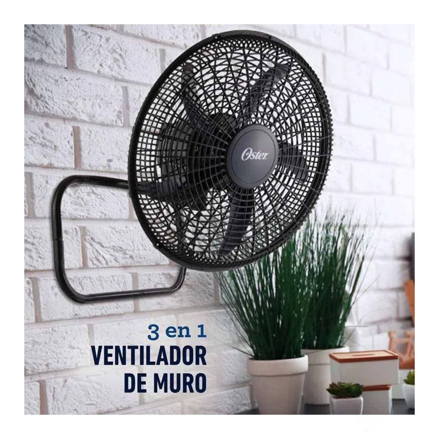 Ventilador 3 En 1 Pedestal Muro Circulador De Aire Negro Oster-2